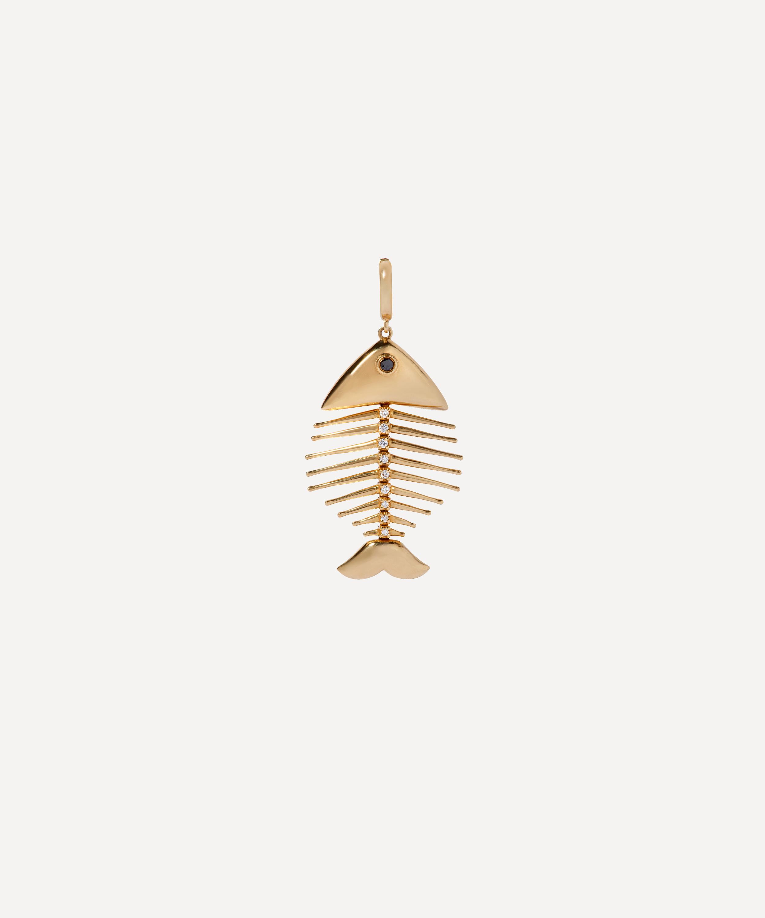 Annoushka Yellow Gold And Diamond Fish Bones Charm In Gold