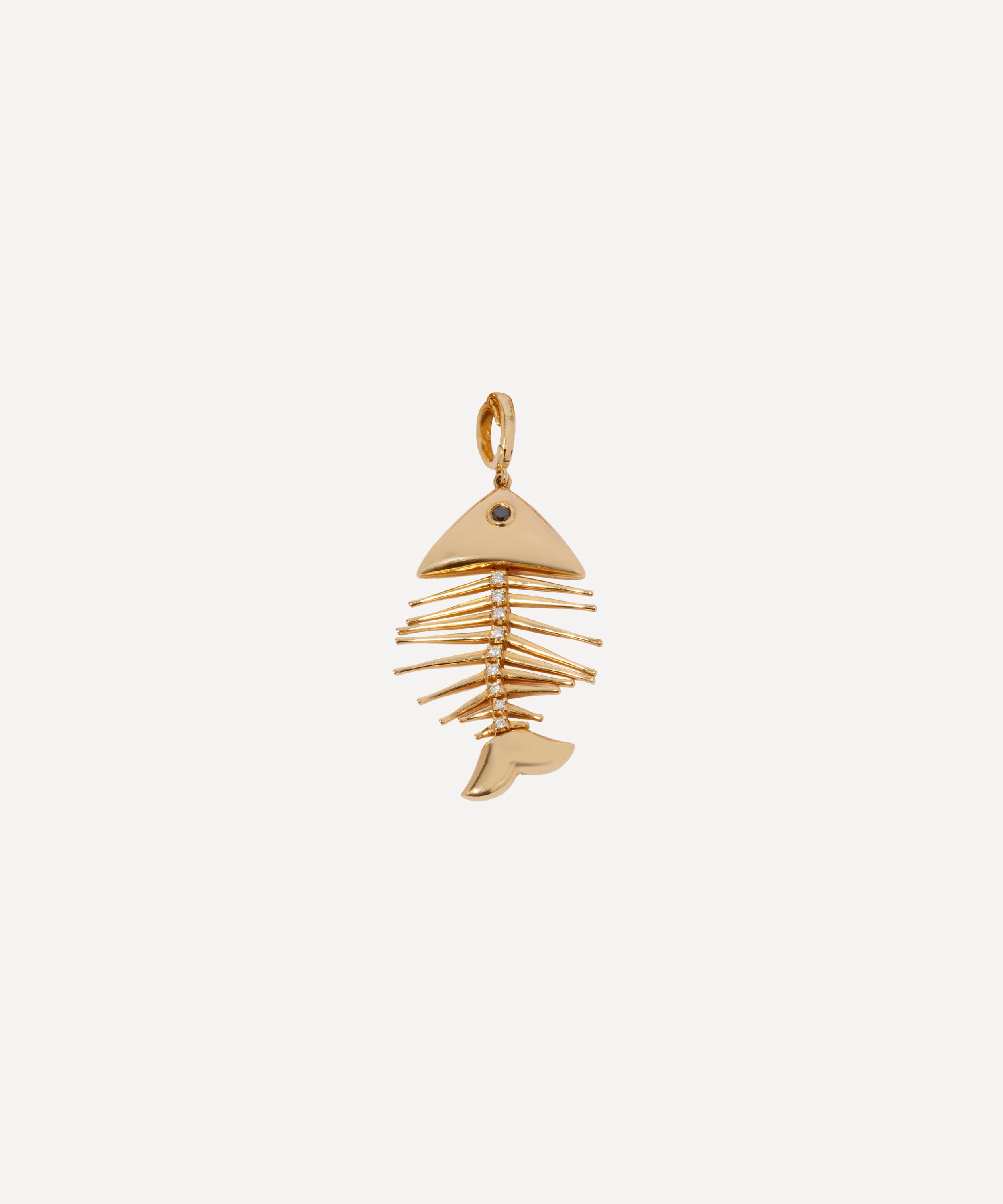 Annoushka Yellow Gold And Diamond Fish Bones Charm In Gold