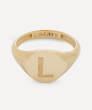 9ct Gold Initial Liberty Signet Ring - L