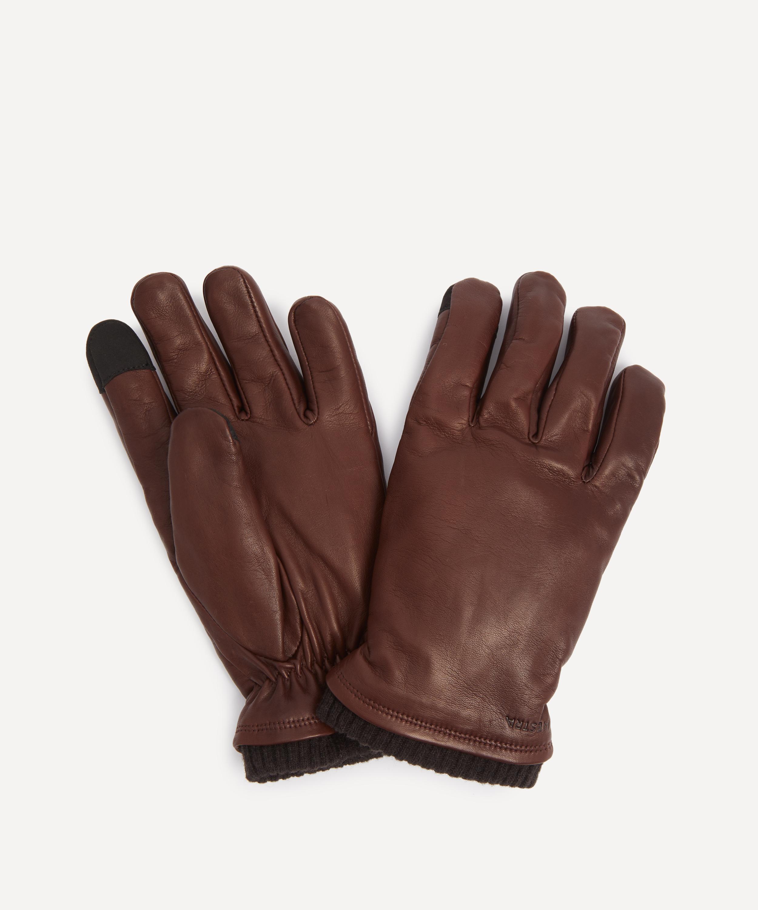 Hestra Mens John Leather Touchscreen Gloves In Brown