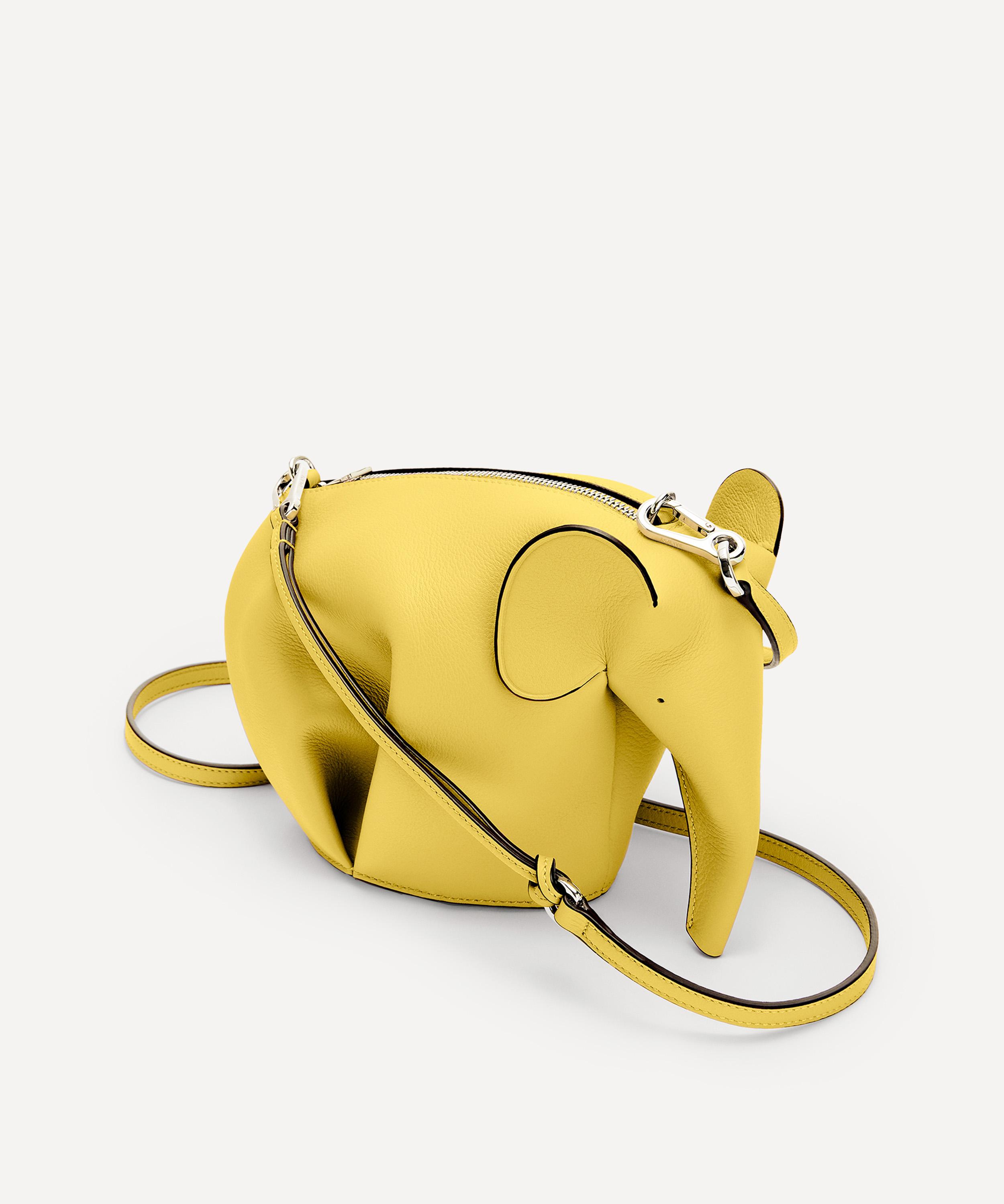Loewe Women's Mini Elephant Leather Bag In Yellow