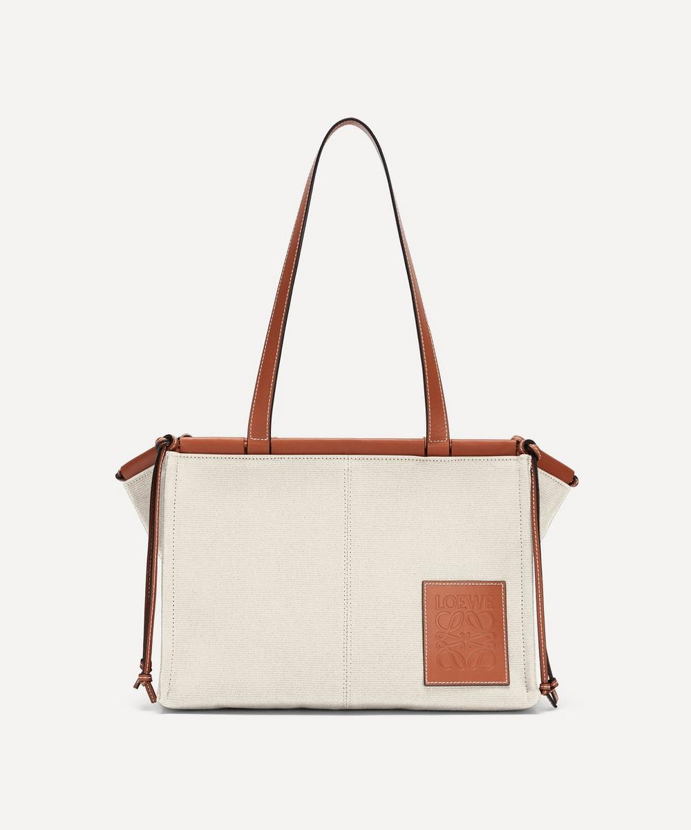 LOEWE CUSHION CANVAS AND LEATHER TOTE BAG,000716963