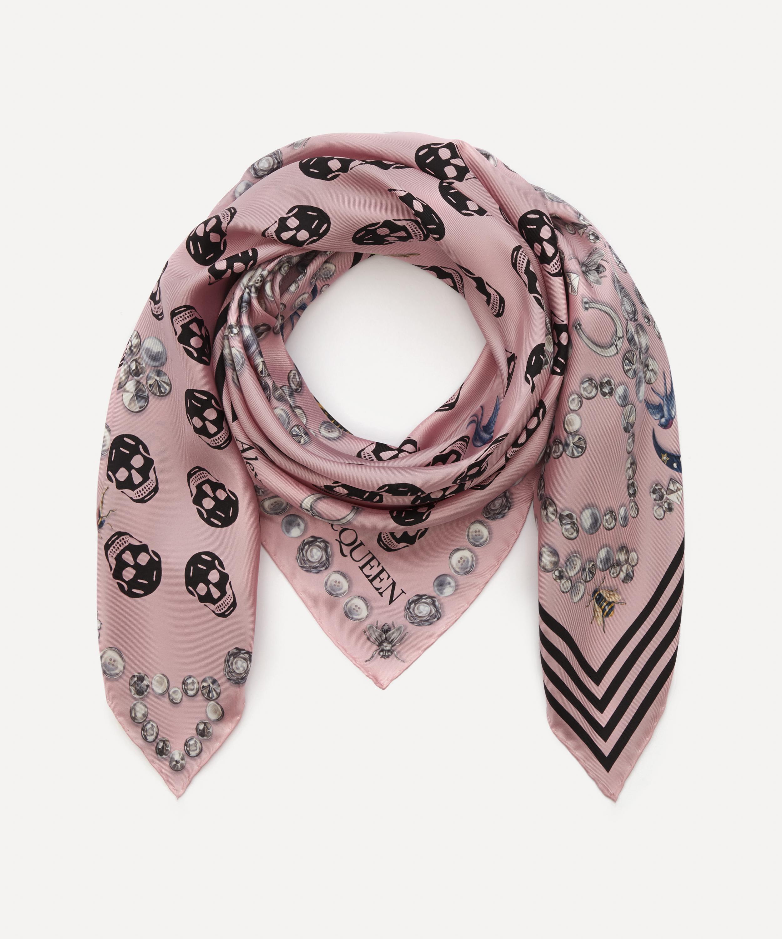 Pink and Blue Skull Alexander McQueen Scarf Clutch II (MADE FROM