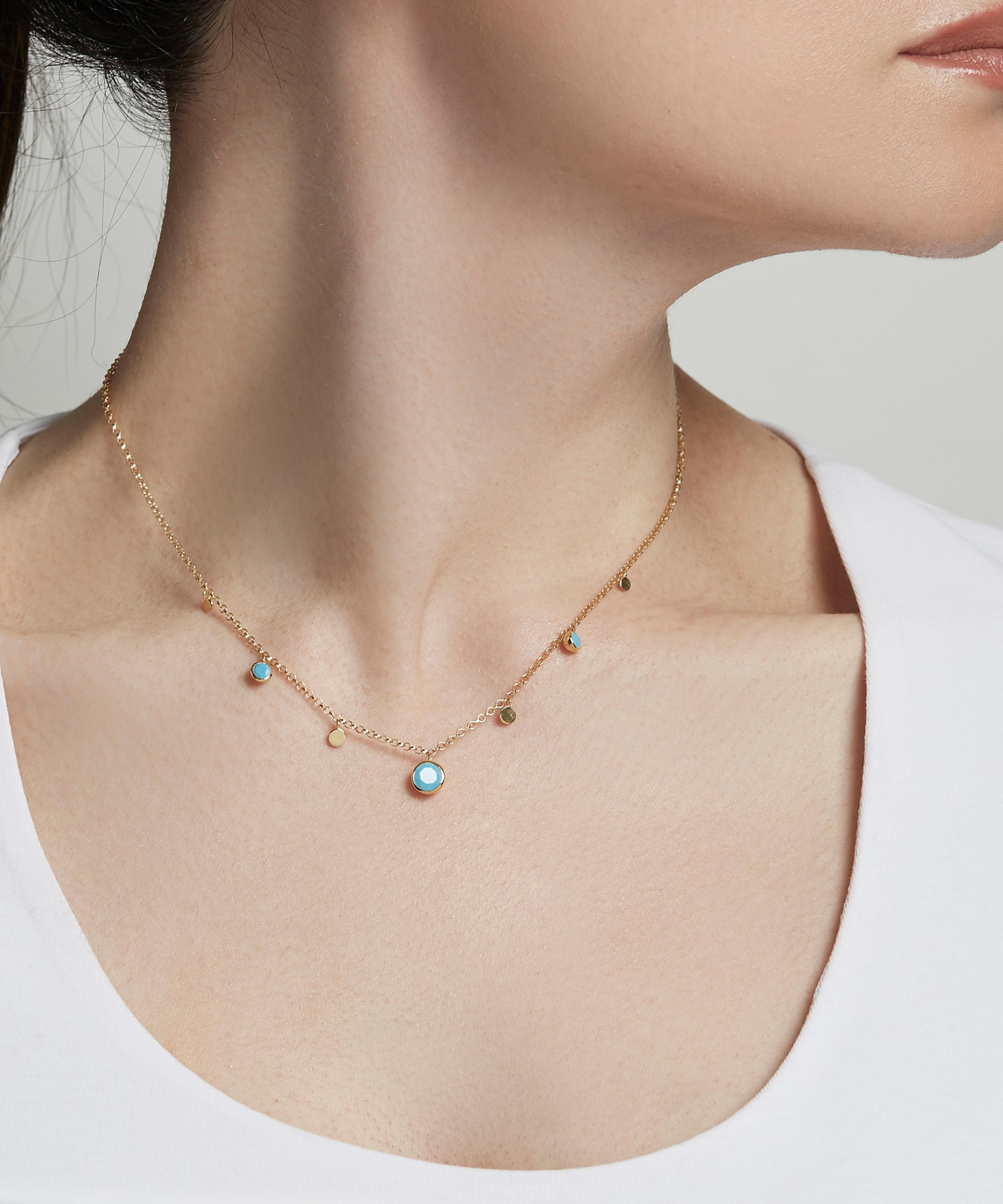 Shop Astley Clarke Gold Plated Vermeil Silver Stilla Droplet Turquoise Pendant Necklace