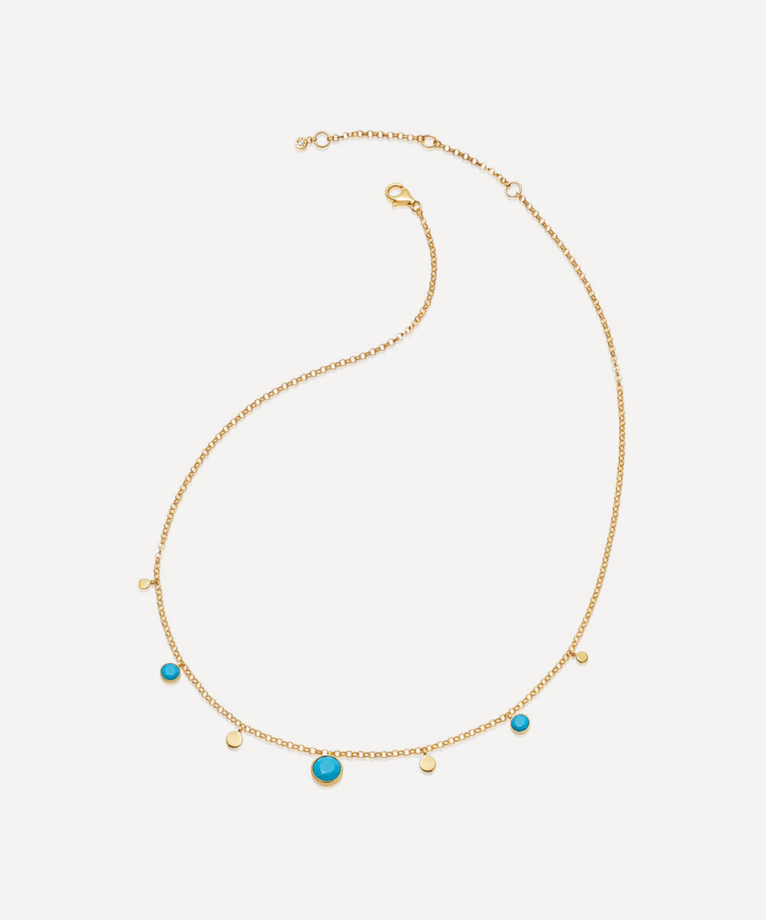 Shop Astley Clarke Gold Plated Vermeil Silver Stilla Droplet Turquoise Pendant Necklace