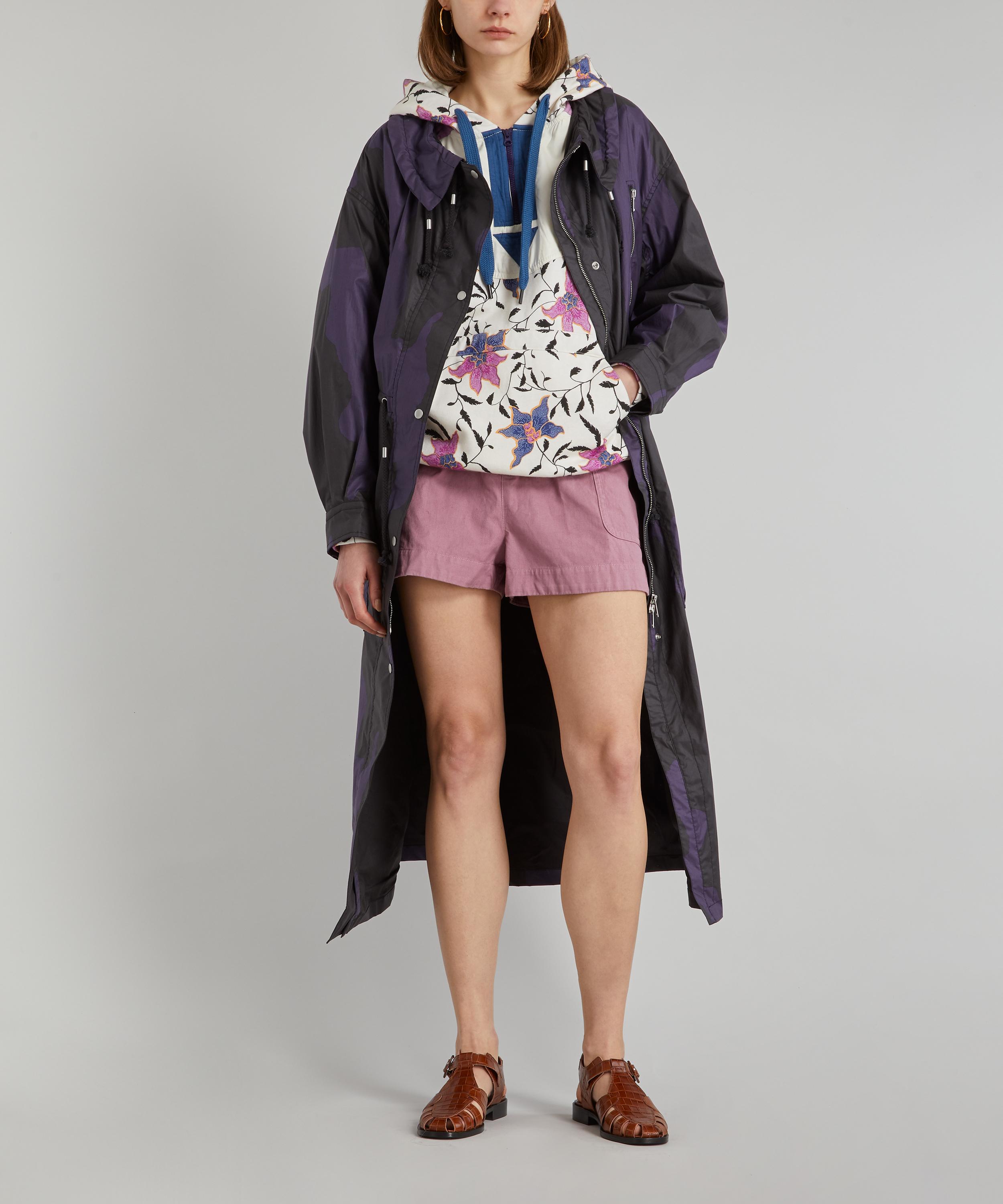 Isabel Marant Étoile Dilumbi Printed Trench Coat In Faded Black