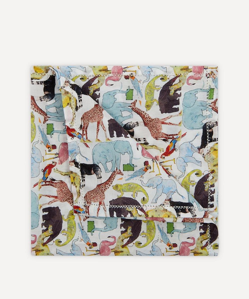 Liberty London Queue For The Zoo Small Cotton Handkerchief In Assorted