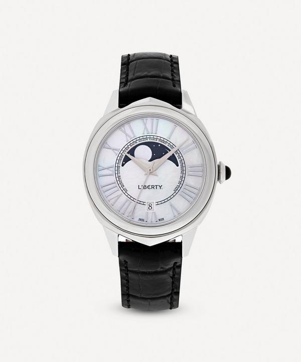 Liberty - Lasenby Moonphase Mother-Of-Pearl Leather Strap Watch