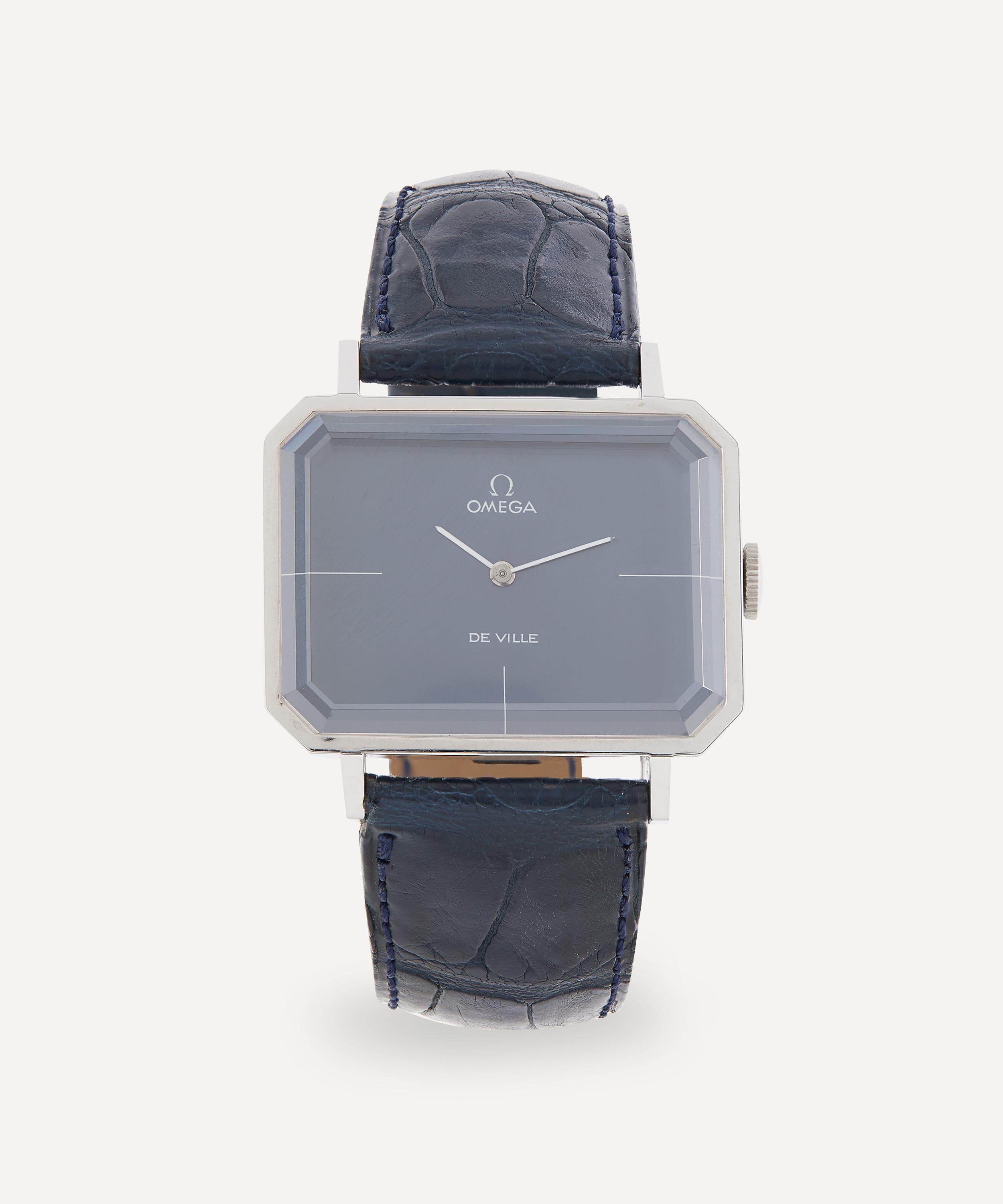 Shop Designer Vintage Mens 1970s Omega De Ville Steel Watch In Black