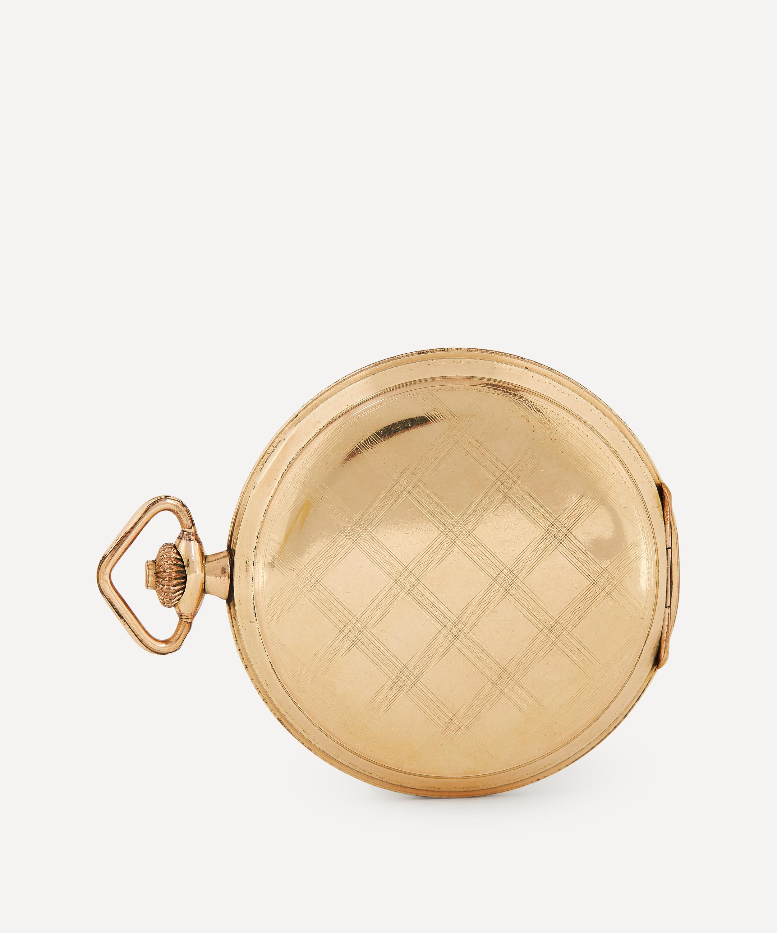 Shop Designer Vintage Mens Art Deco Zentra Gilt Hunter Pocket Watch In Gold