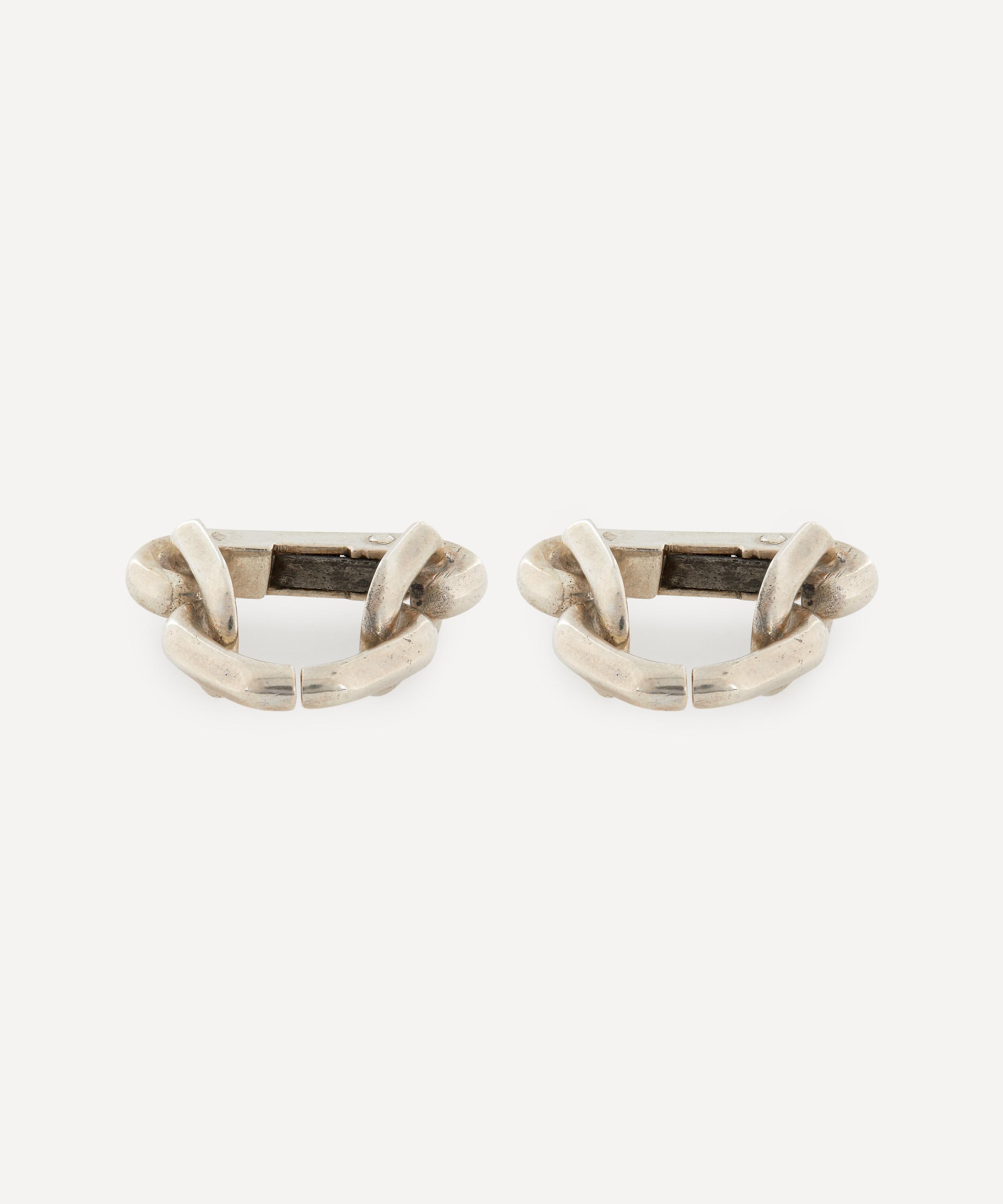 Designer Vintage 1990s Hermes Silver Cufflinks