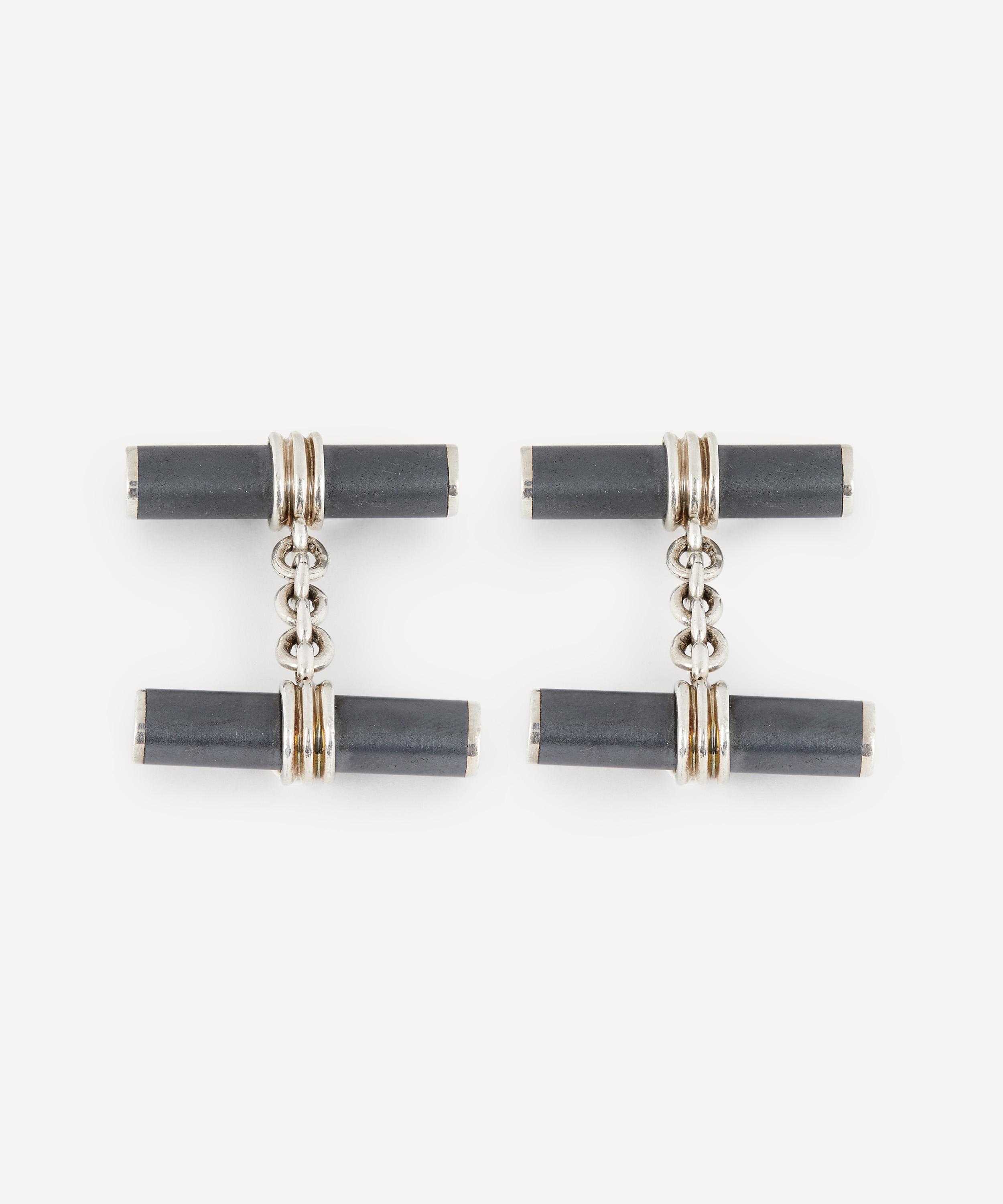 Shop Designer Vintage Mens 1990s Hematite And Silver Cufflinks