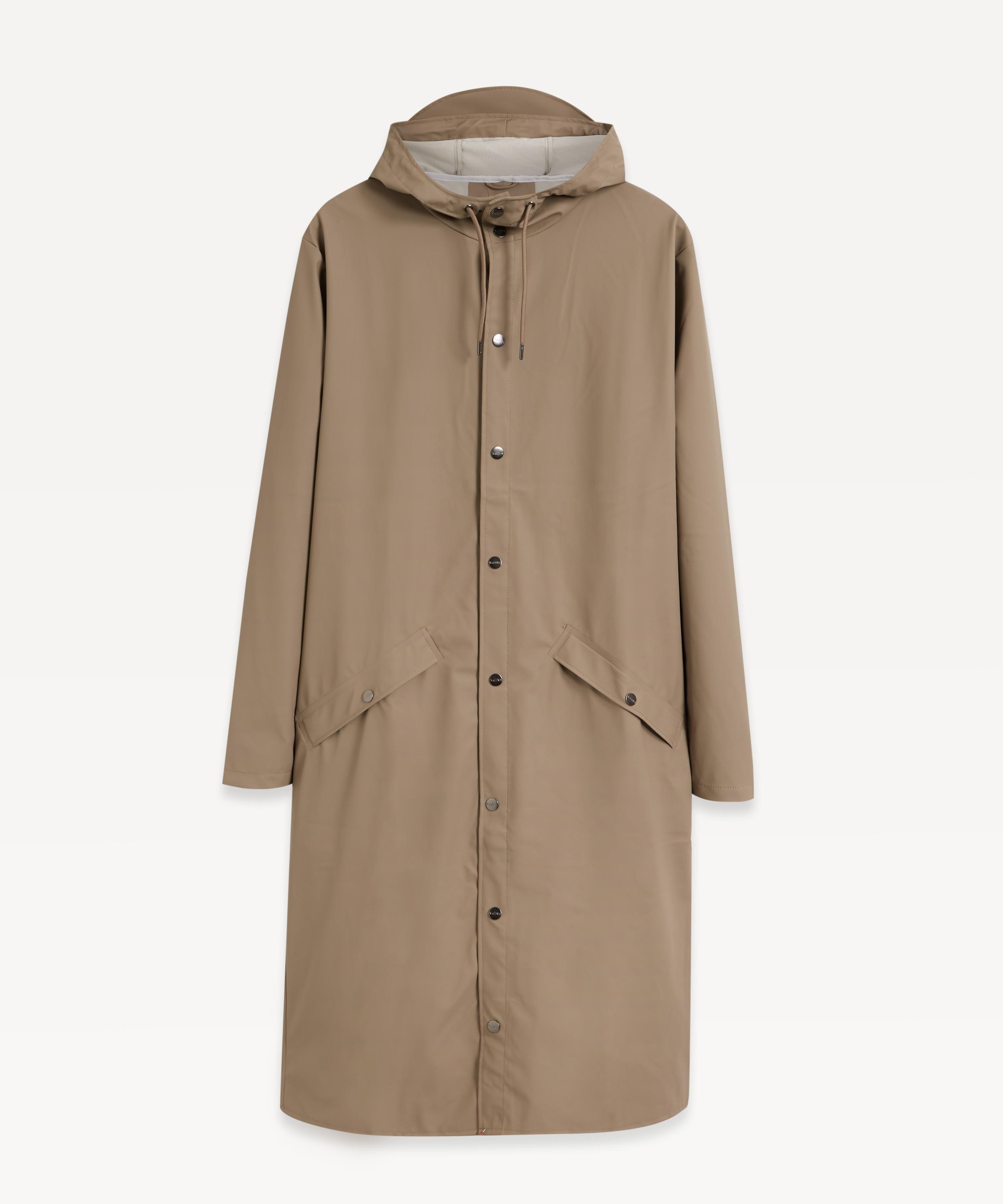 Shop Rains Longer Waterproof Jacket In Taupe