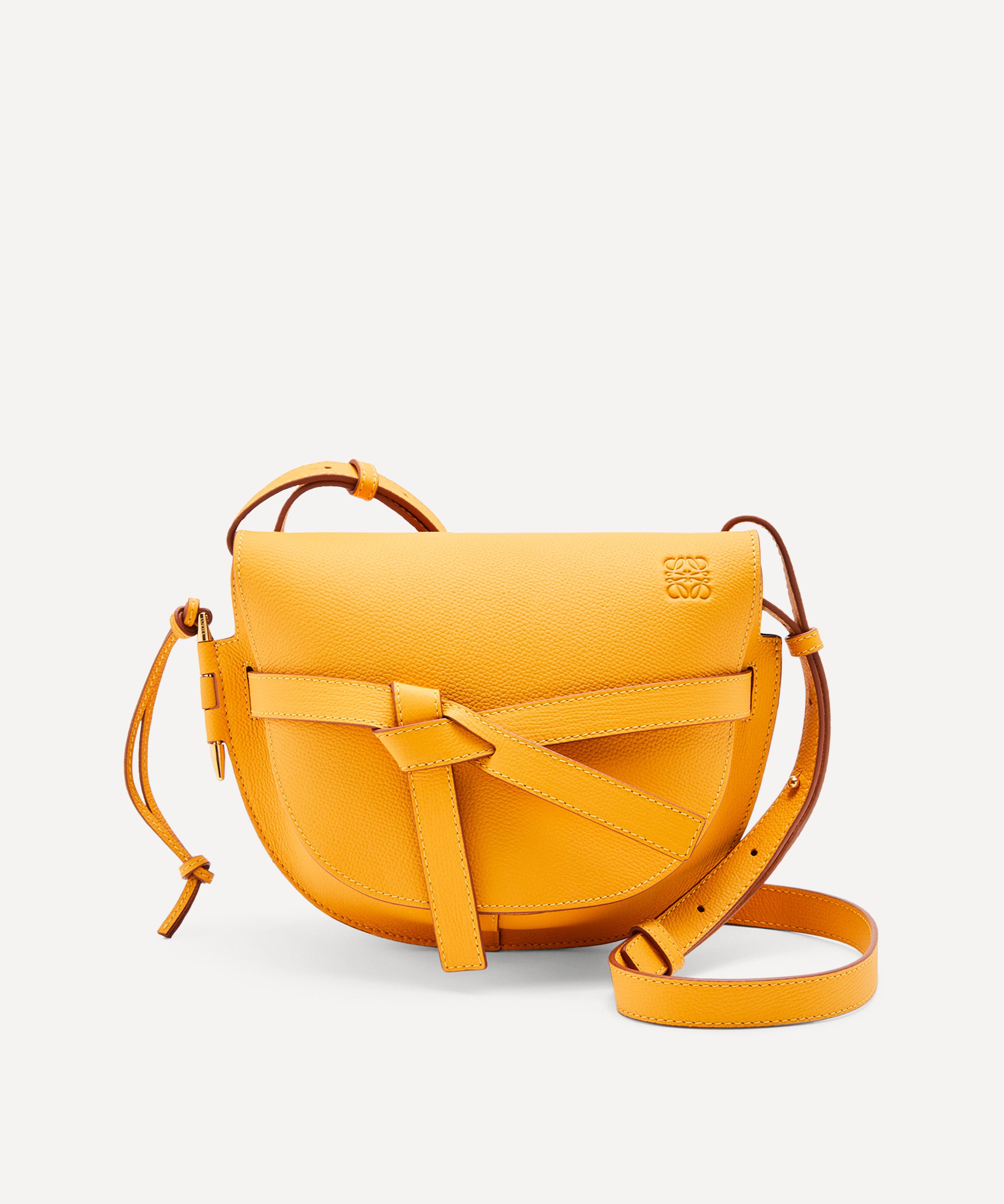 Loewe Small Gate Leather Cross-body Bag In Yellow Mango