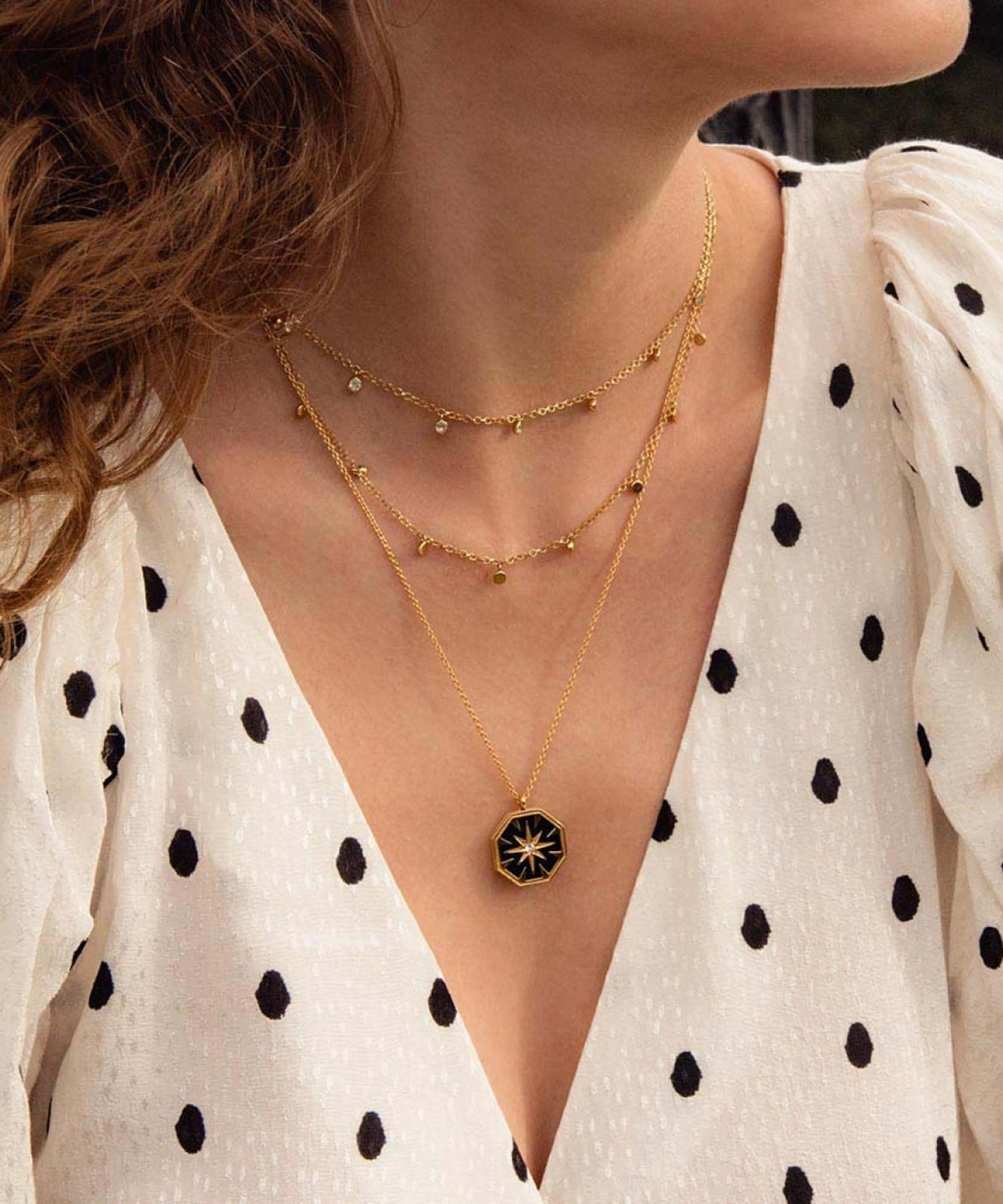 ASTLEY CLARKE ASTLEY CLARKE GOLD PLATED VERMEIL SILVER CELESTIAL BLACK ENAMEL DIAL LOCKET NECKLACE 000721892
