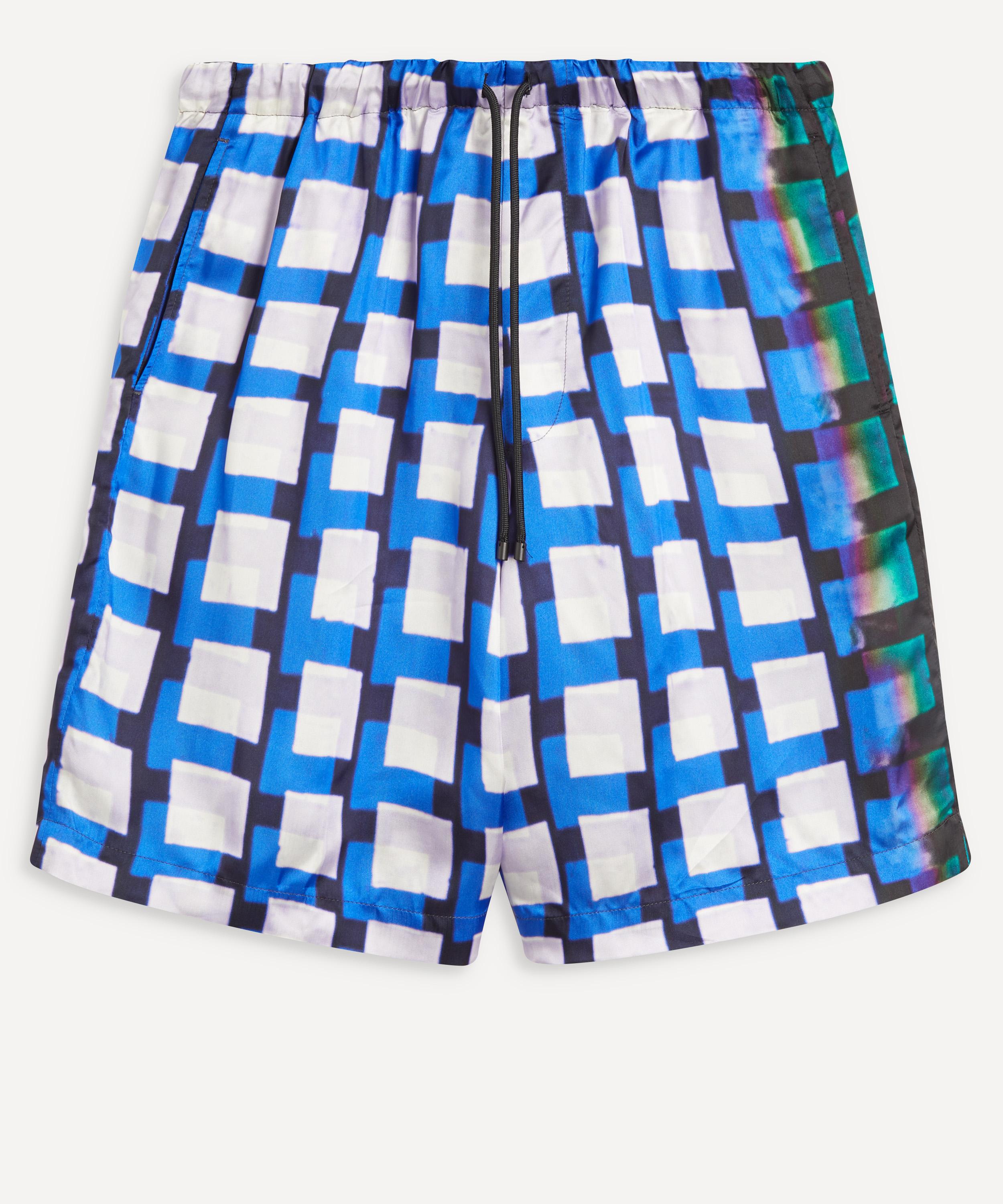 Dries Van Noten Piperi Loose-fit Check Shorts In Blue | ModeSens