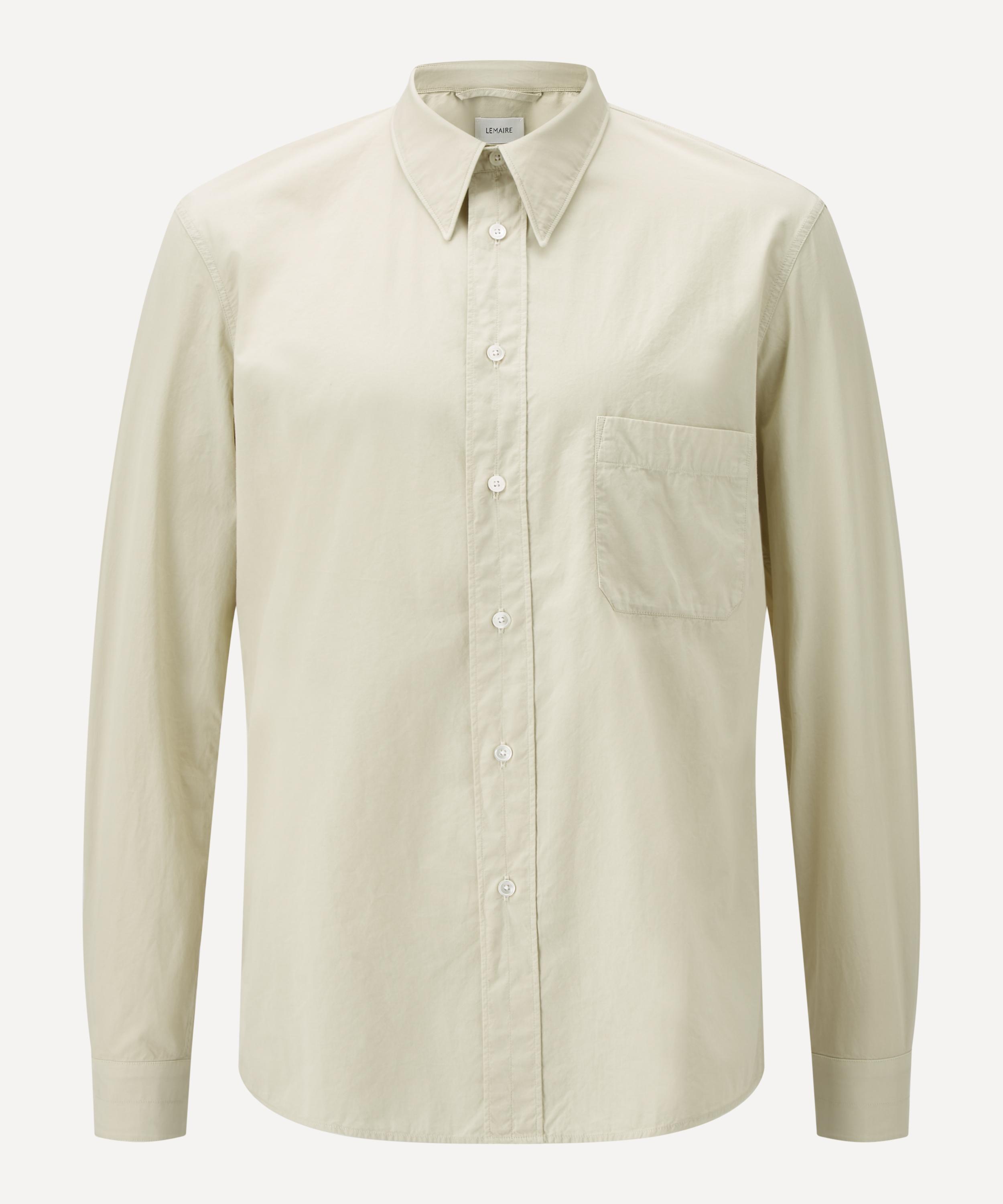 Lemaire Regular One Pocket Shirt In Pelican Grey