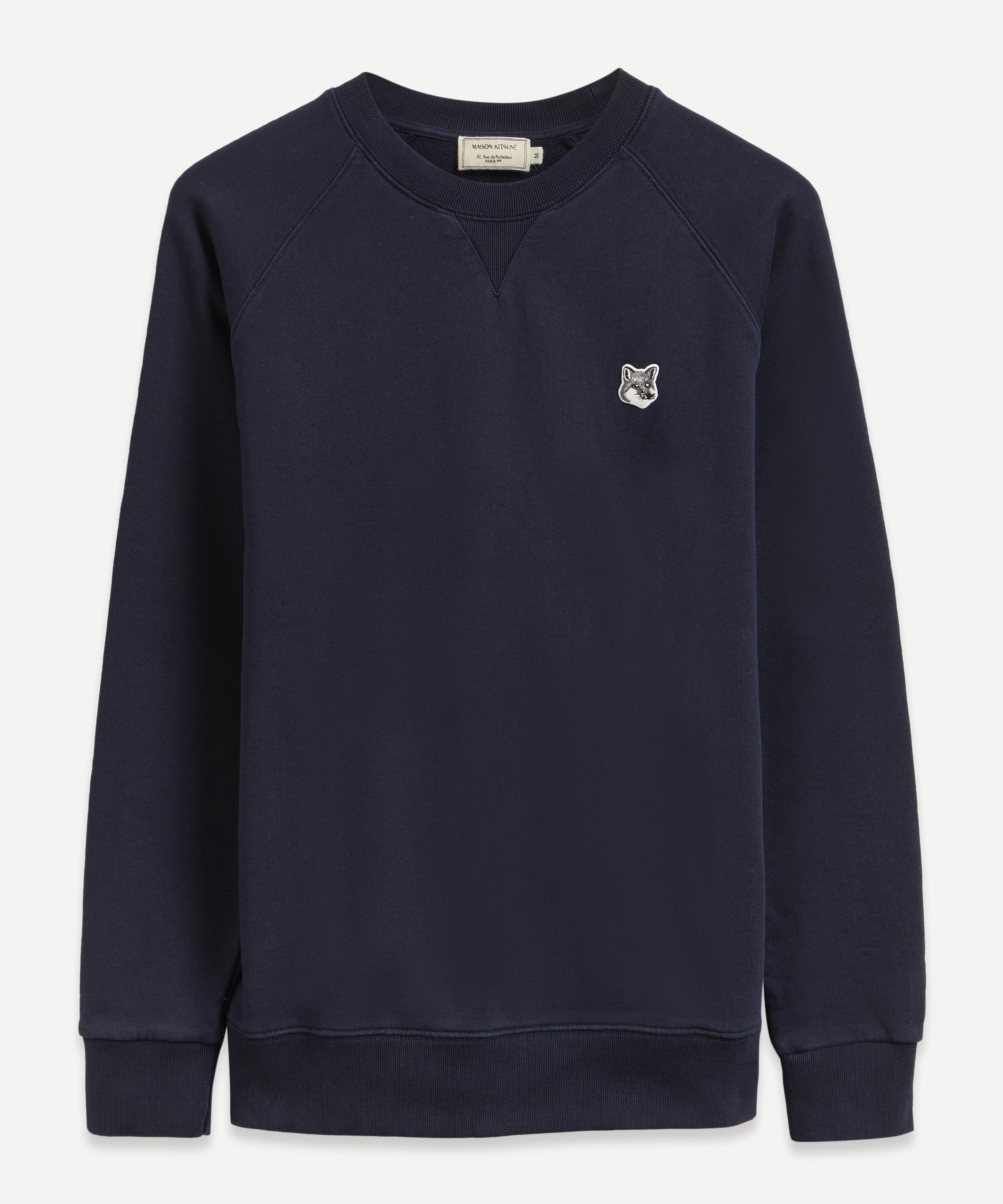 Maison Kitsuné Bold Fox Head Cotton Sweatshirt In Navy