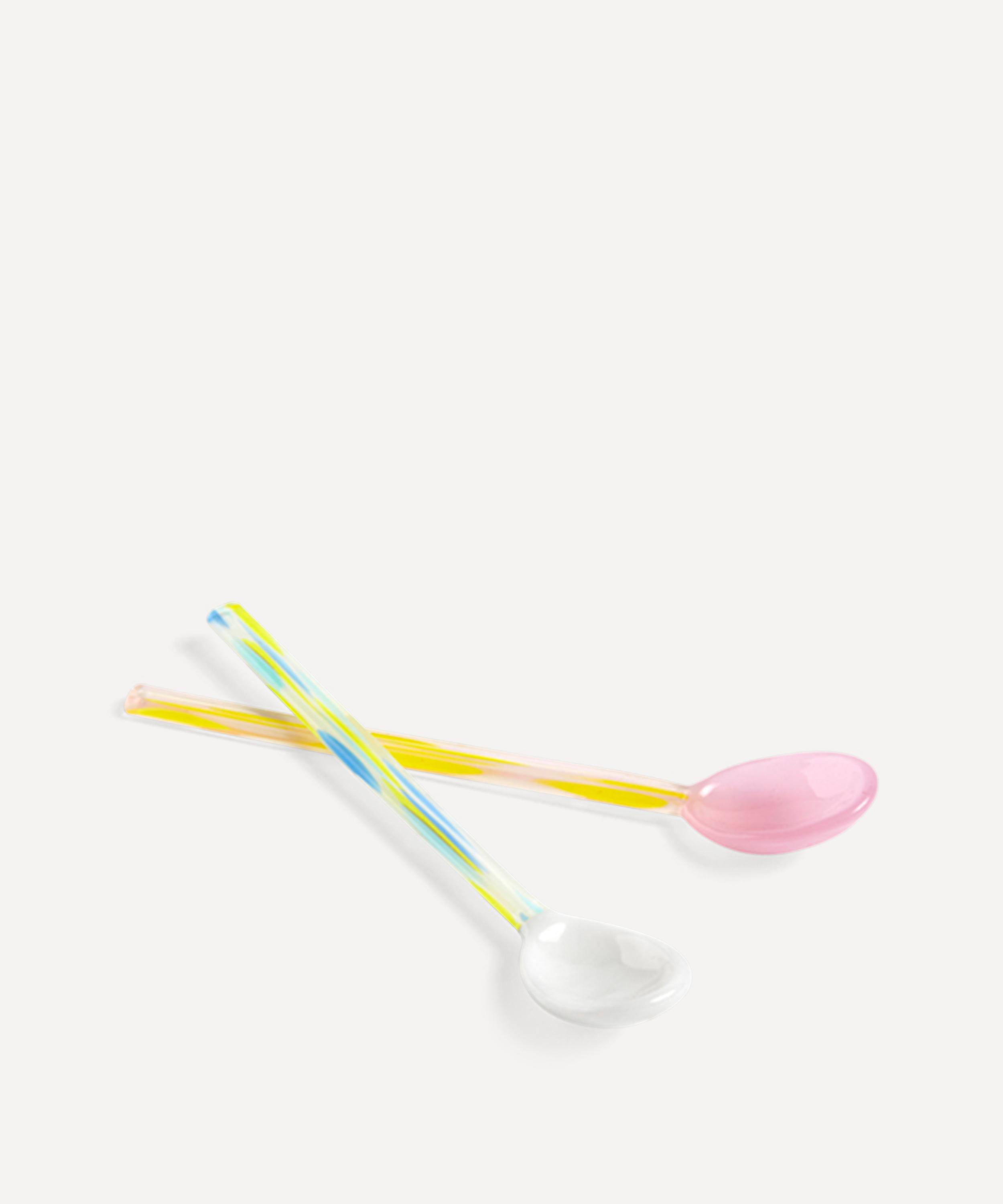 HAY GLASS SPOONS FLAT SET OF TWO,000724595