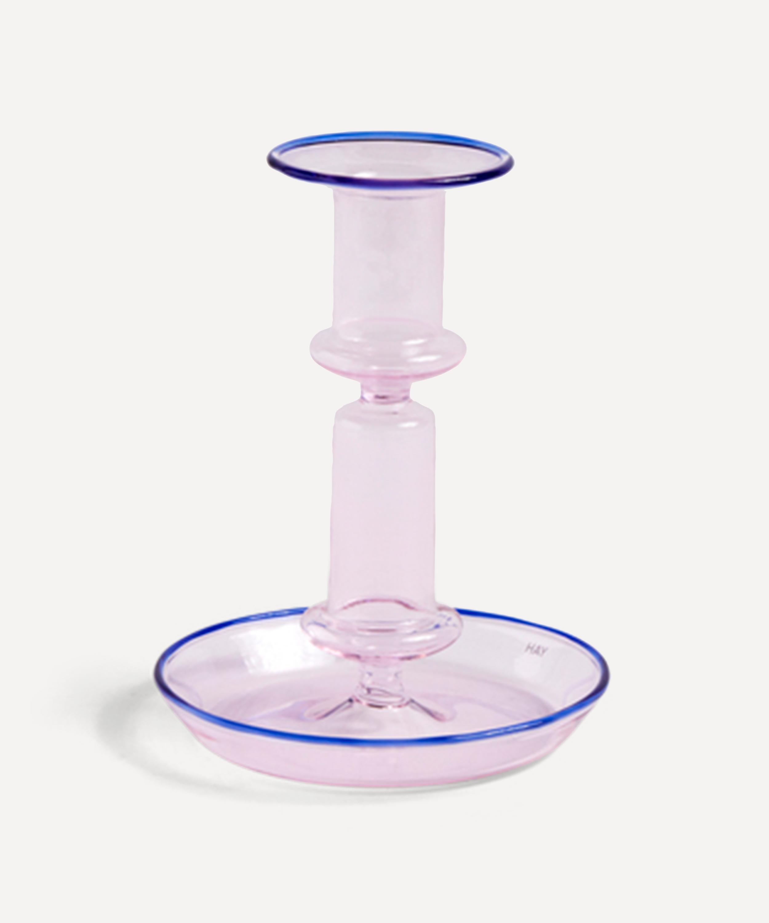 Hay Flare Medium Pink Candle Holder In Multicoloured