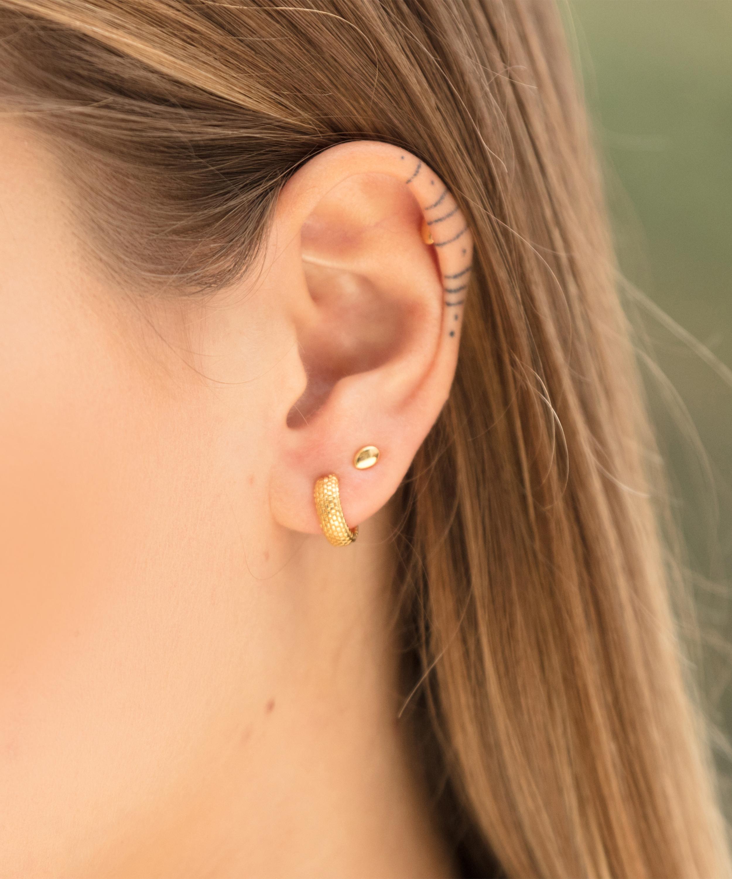 MONICA VINADER MONICA VINADER GOLD PLATED VERMEIL SILVER NURA MINI NUGGET STUD EARRINGS 000725020