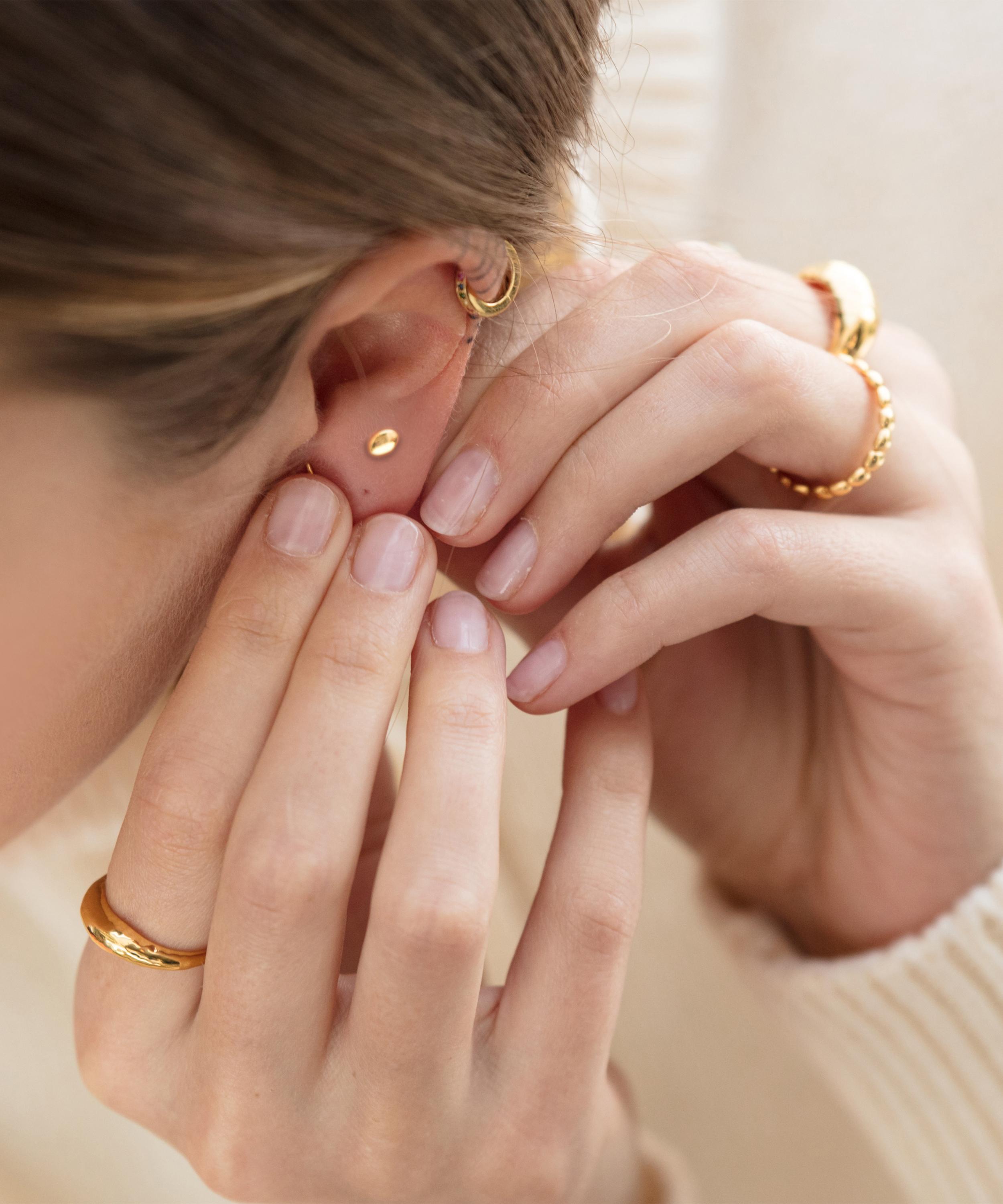 MONICA VINADER MONICA VINADER GOLD PLATED VERMEIL SILVER NURA MINI NUGGET STUD EARRINGS 000725020