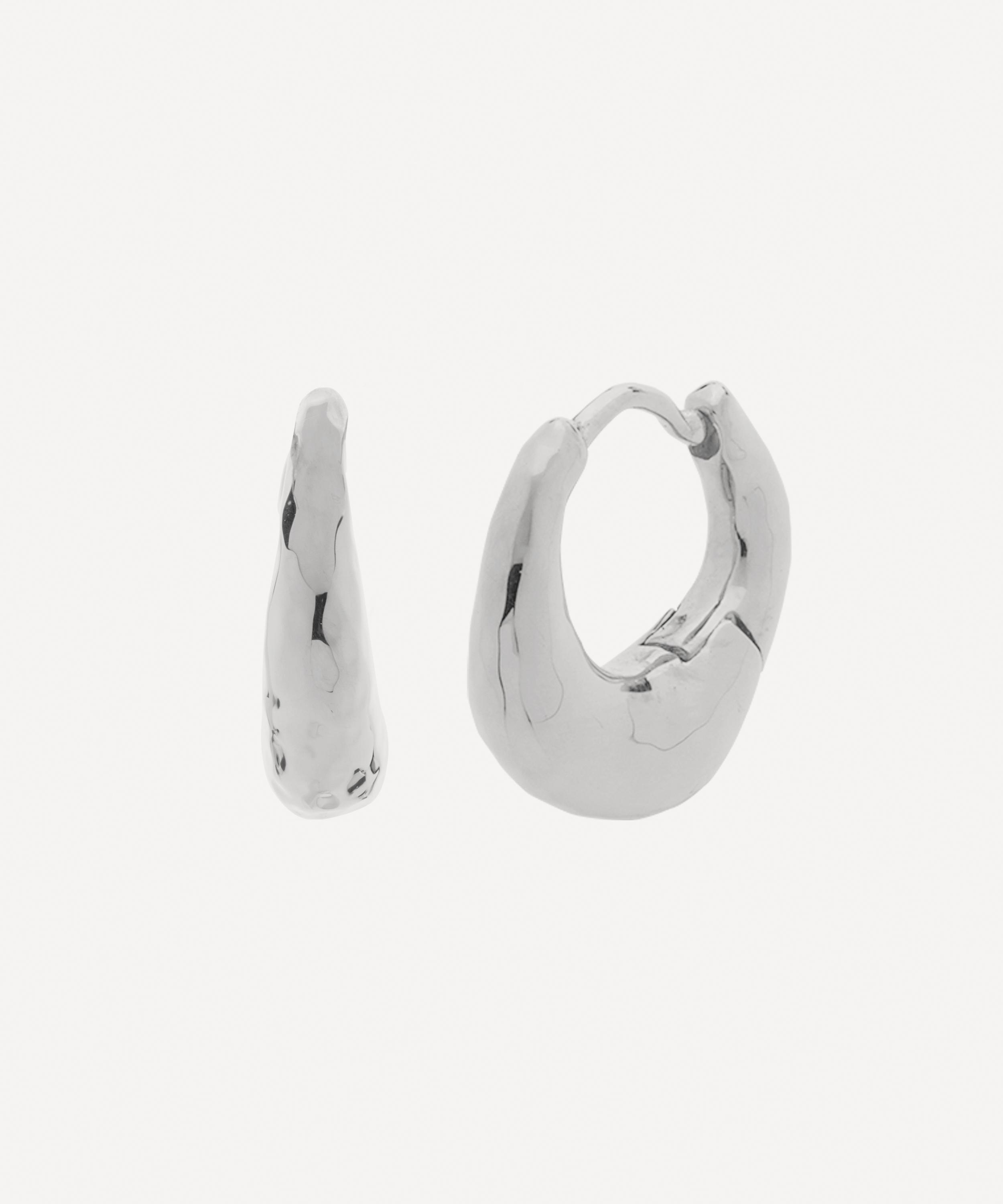 MONICA VINADER SILVER DEIA HUGGIE HOOP EARRINGS,000725041