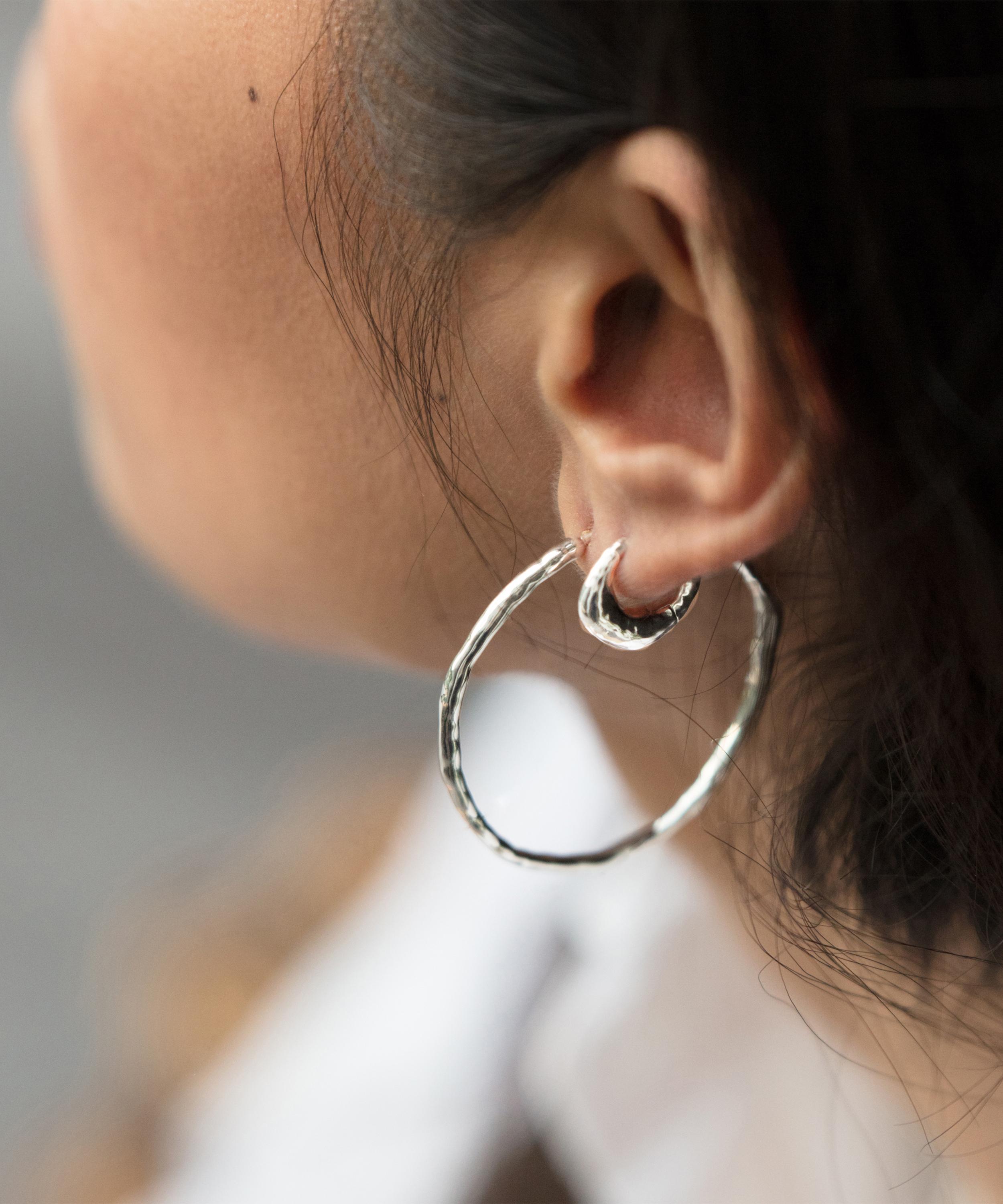 Monica Vinader Sterling Silver Deia Huggie Earrings In Silver