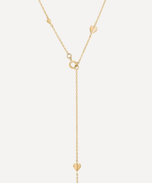 Dinny Hall - 10ct Gold Bijou Folded Heart Lariat Necklace