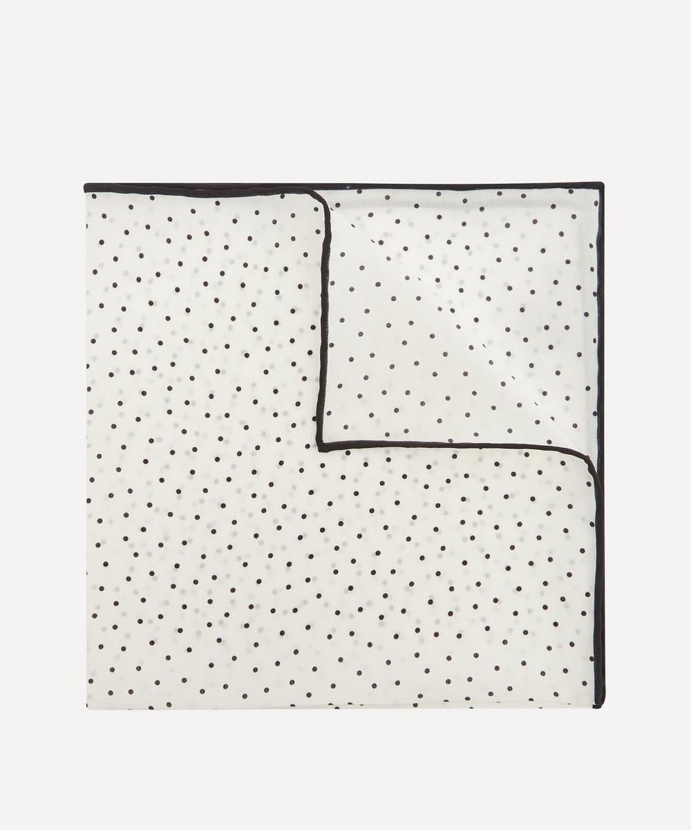 Lanvin Polka-dot Silk Pocket Square In White