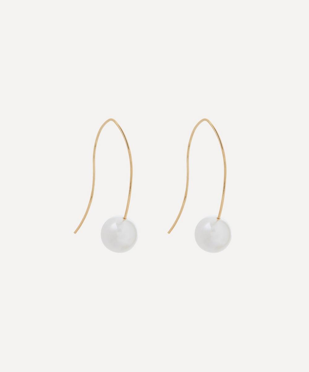 Kenneth Jay Lane - Gold-Plated Faux Pearl Wire Drop Earrings image number 0