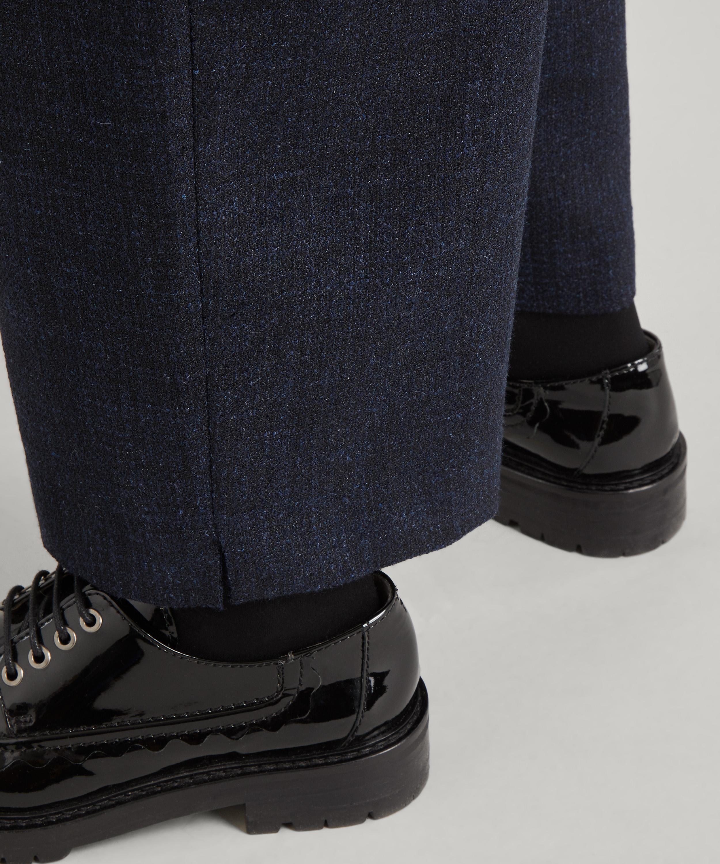 Shop Eskandar Women's Ankle Slits Japanese Trousers In Navy