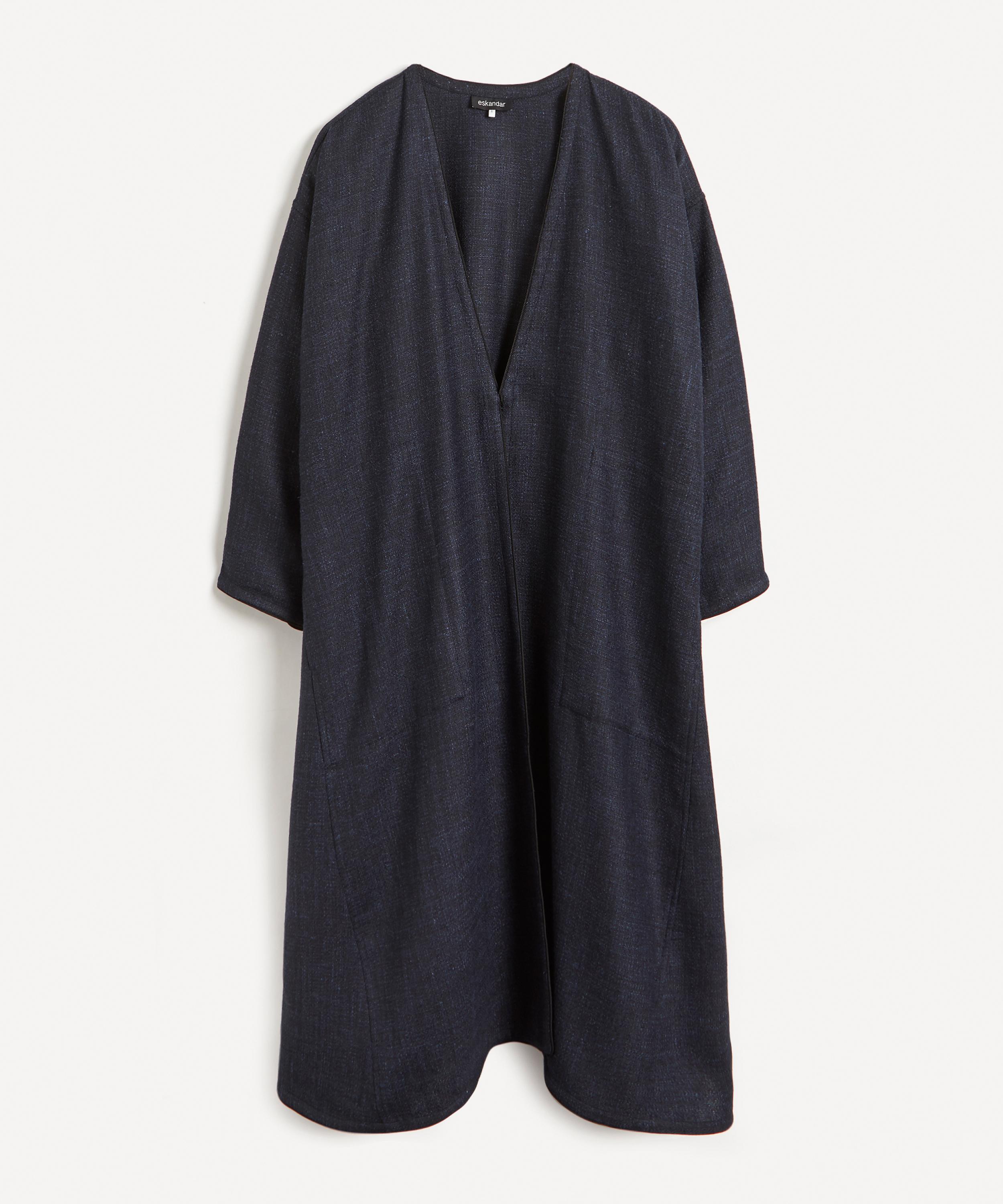 ESKANDAR ESKANDAR WOMEN'S PIPED OPEN FRONT WOOL-BLEND COAT 000725960