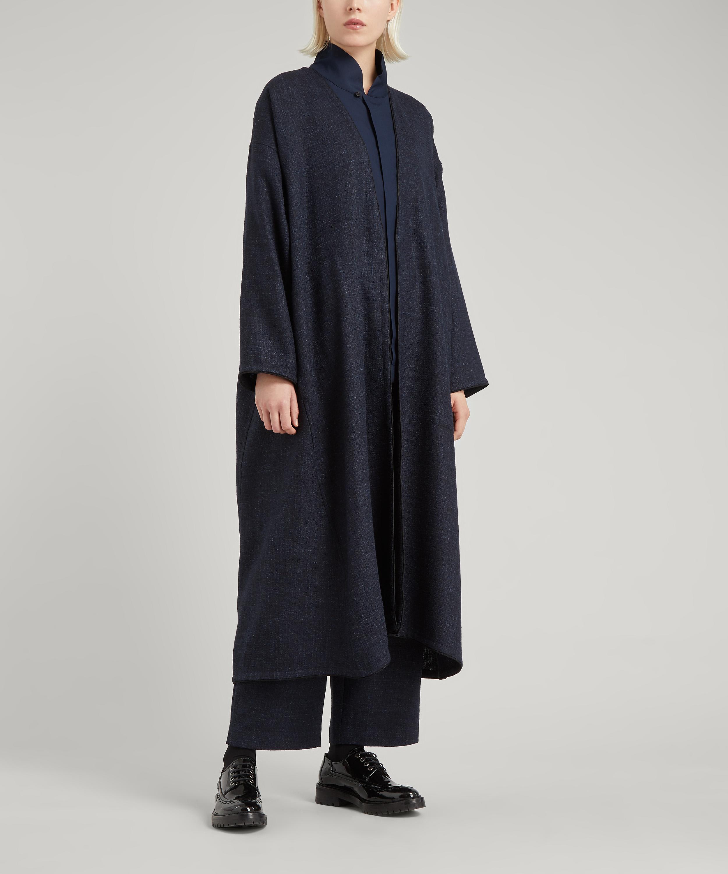 ESKANDAR ESKANDAR WOMEN'S PIPED OPEN FRONT WOOL-BLEND COAT 000725960