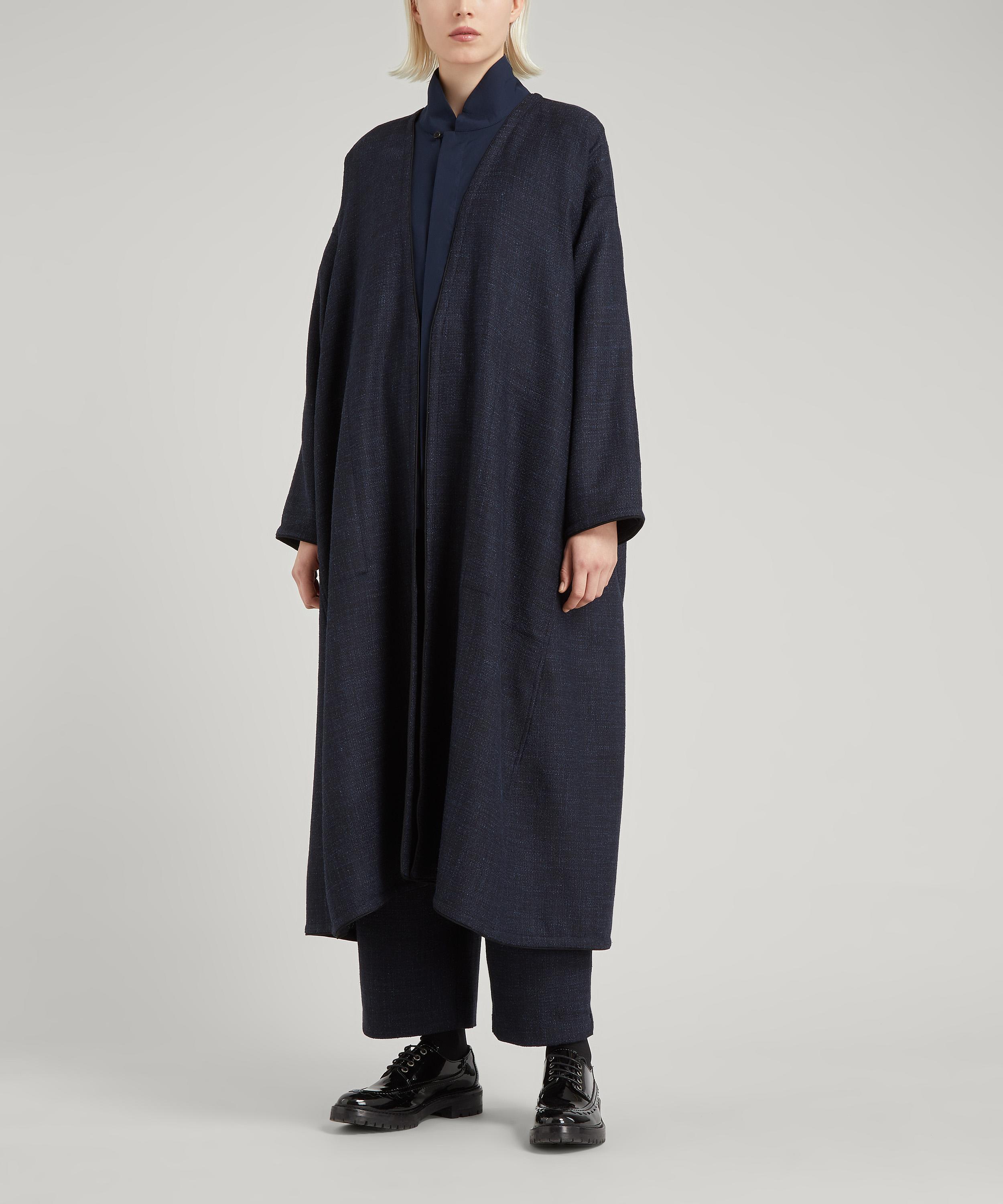 ESKANDAR ESKANDAR WOMEN'S PIPED OPEN FRONT WOOL-BLEND COAT 000725960