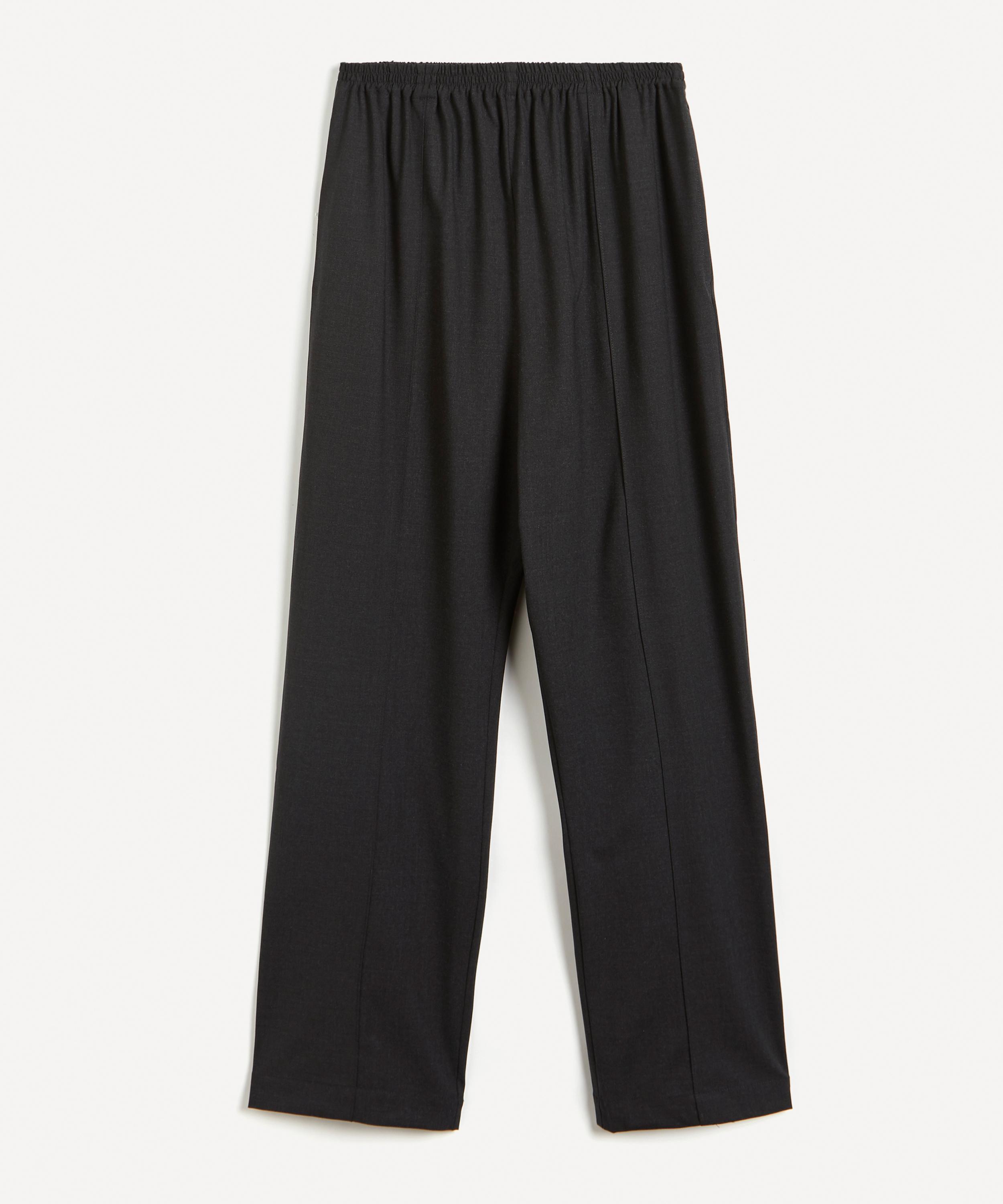 Shop Eskandar Women's Regular Slim Wool-blend Trousers In Coal