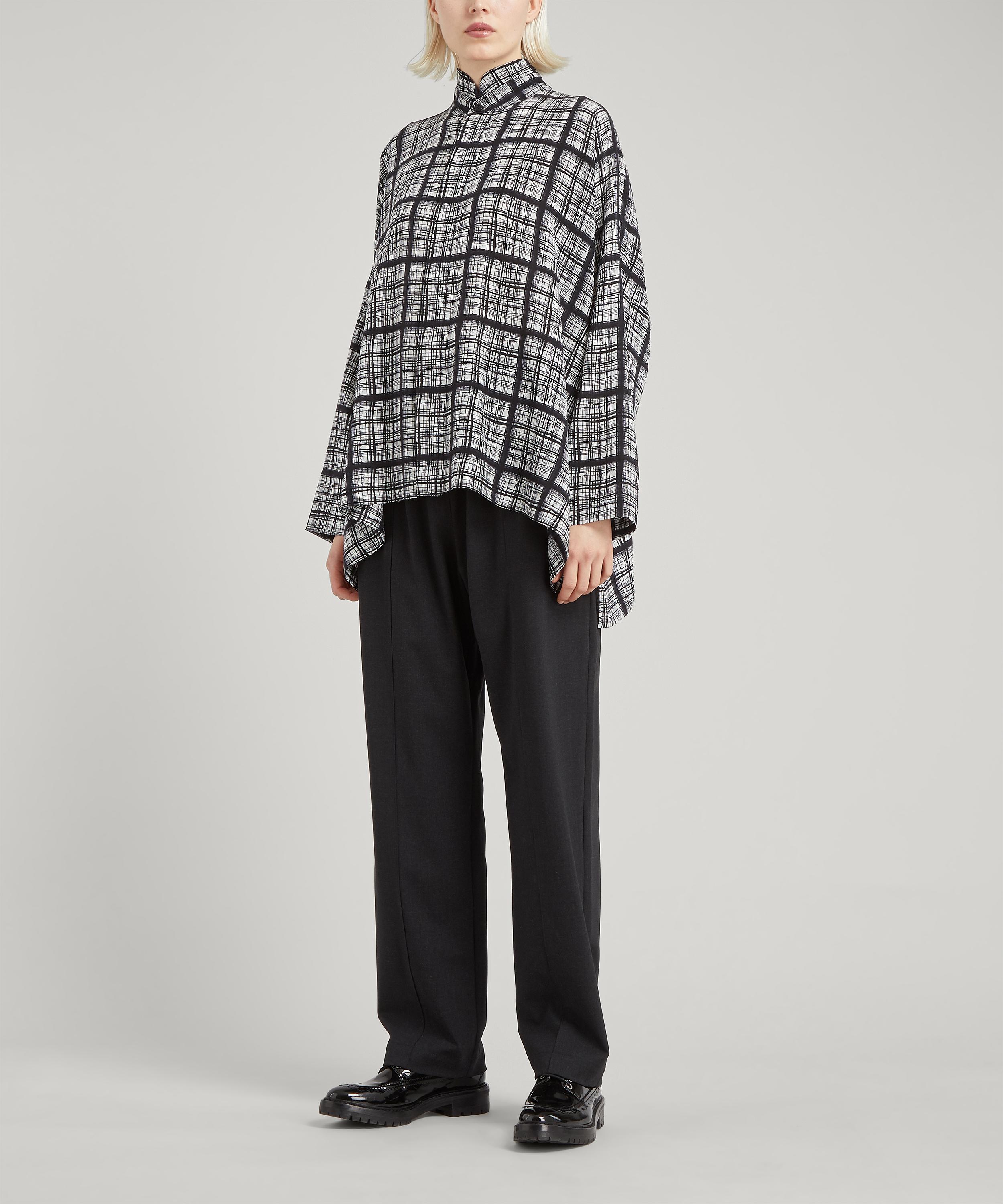 Shop Eskandar Women's Regular Slim Wool-blend Trousers In Coal