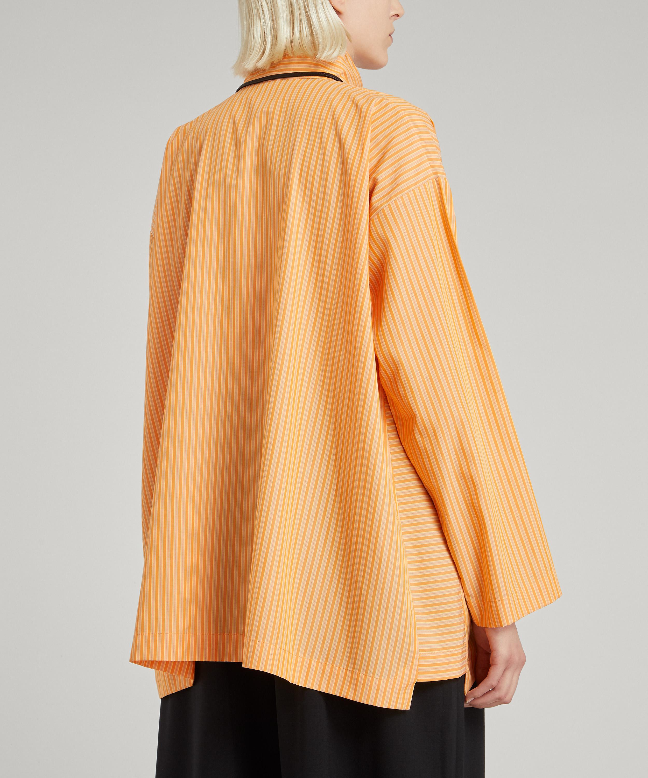 Shop Eskandar Women's Tangerine Stripe A-line Shirt