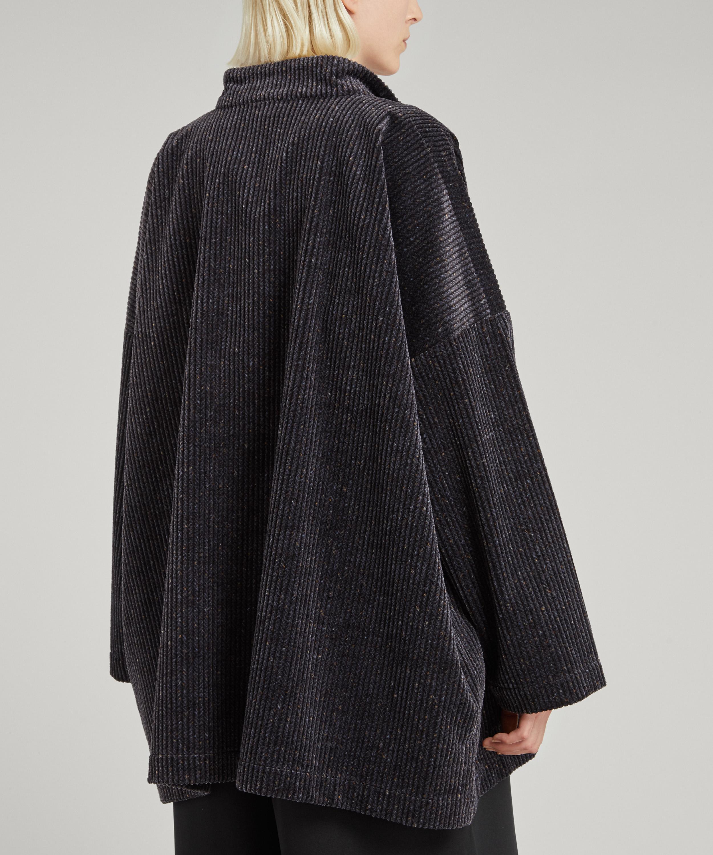 Shop Eskandar Women's Mandarin Collar Wide Coat In Steel