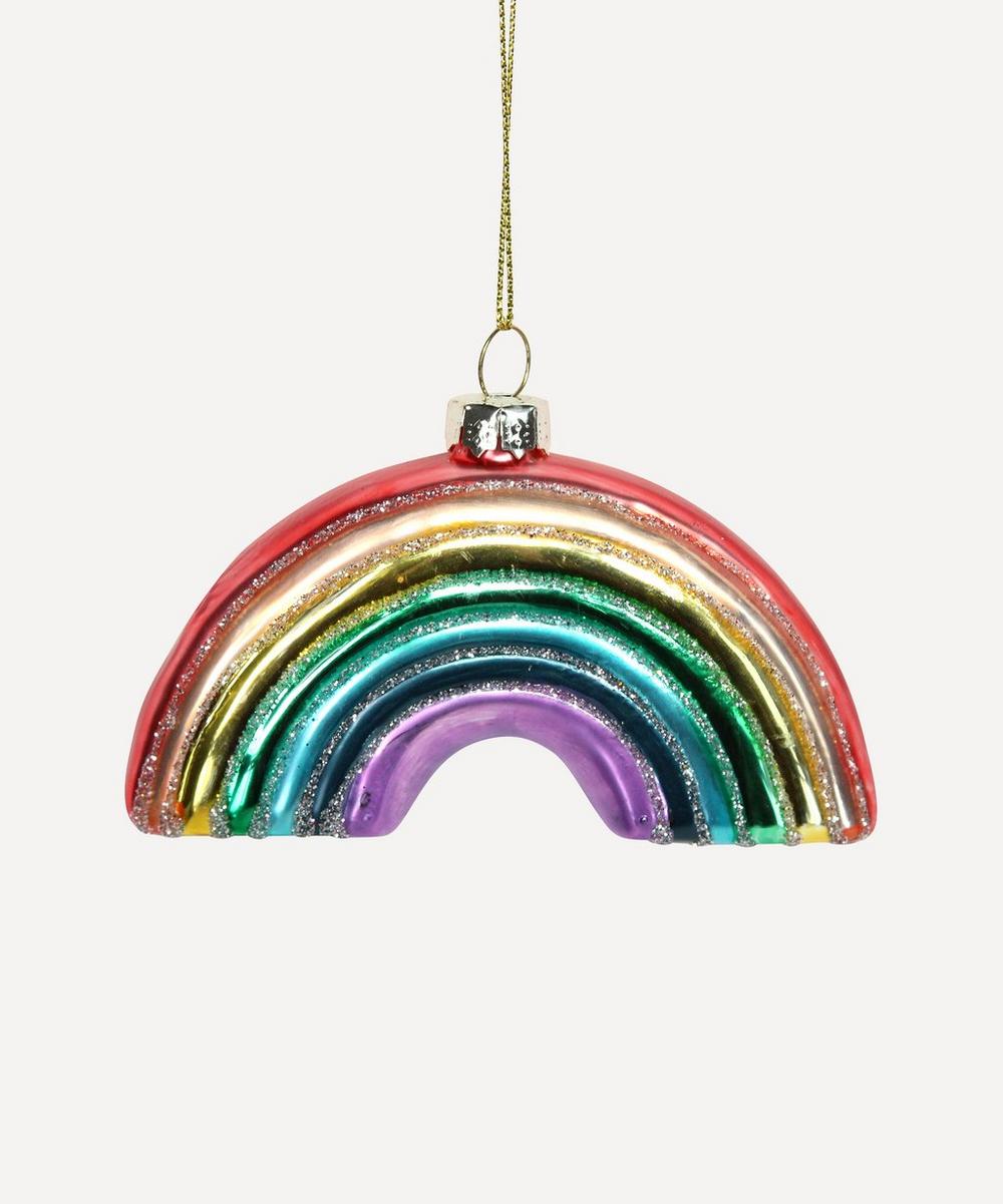 Unspecified - Rainbow Glitter Glass Tree Ornament