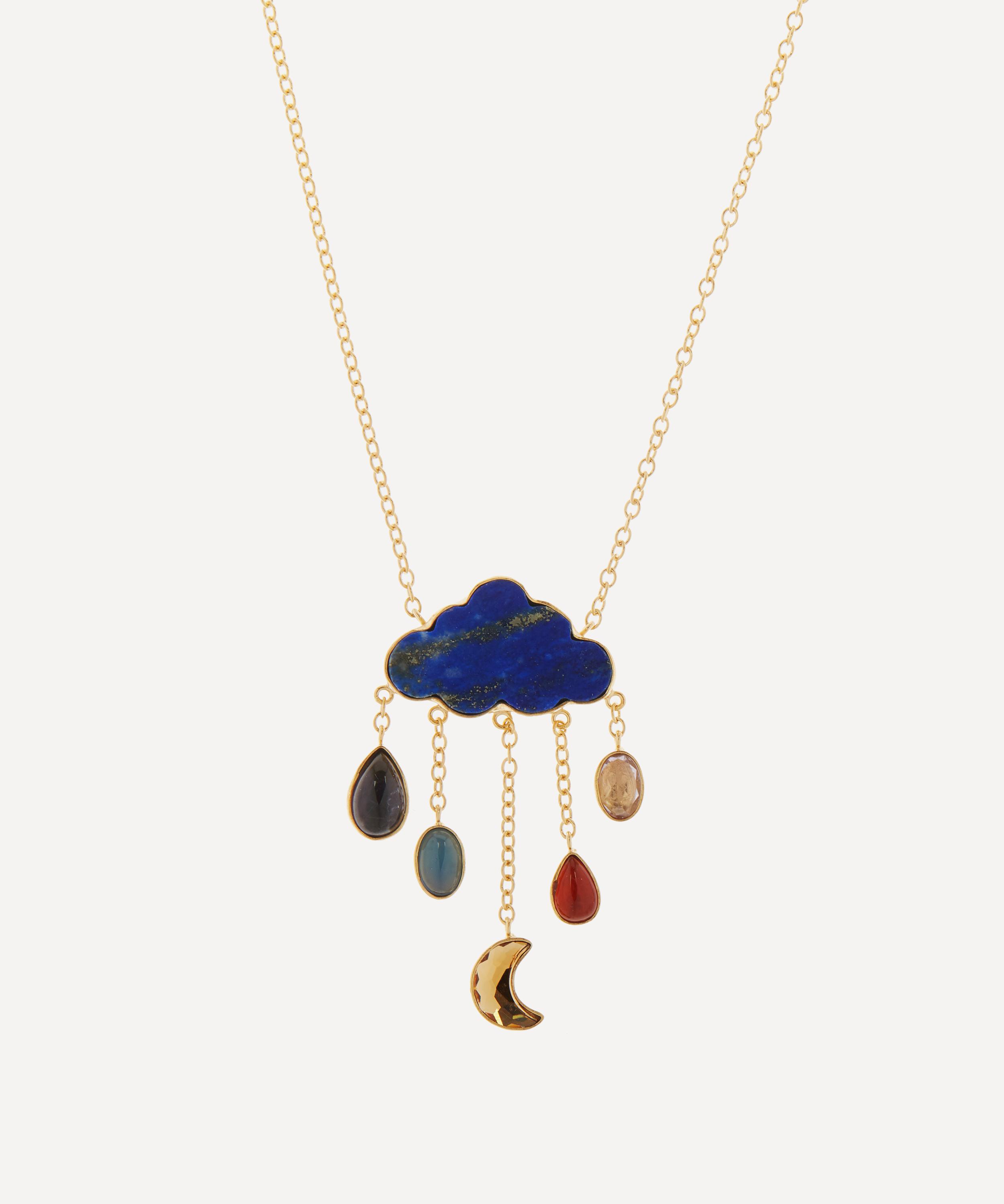 Grainne Morton Gold-plated Cloud And Rain Multi-stone Pendant Necklace