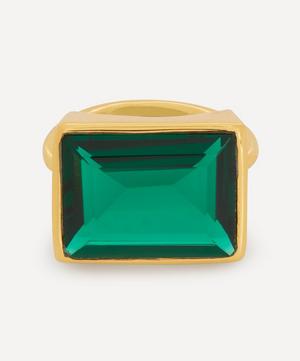 Gold-Plated Lenny Glass Stone Cocktail Ring