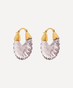 Gold-Plated Etienne Glass Hoop Earrings
