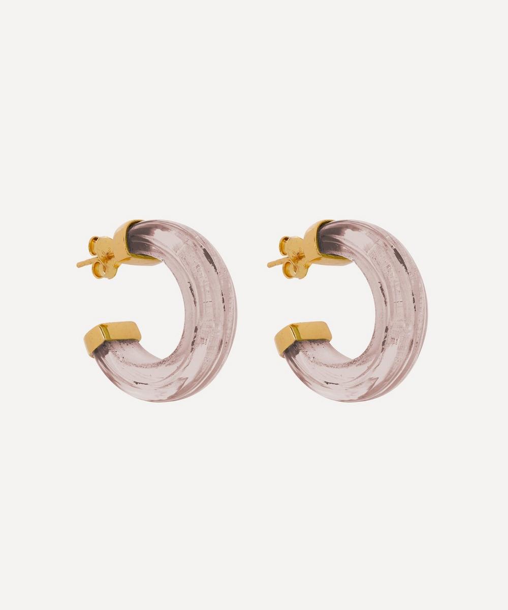 Shyla - Gold-Plated Nairobi Glass Hoop Earrings image number 0