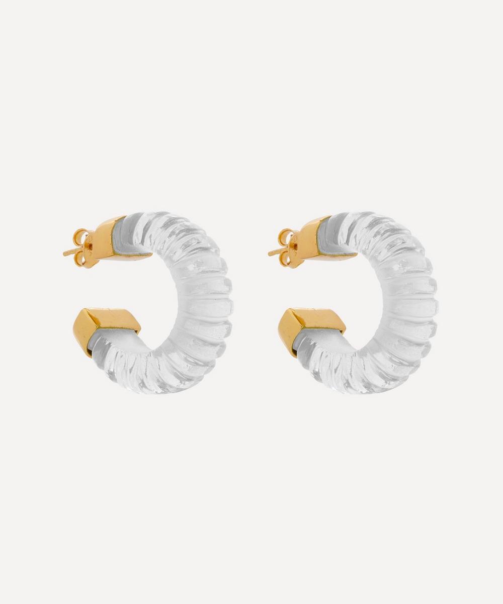 Shyla - Gold-Plated Esme Glass Hoop Earrings