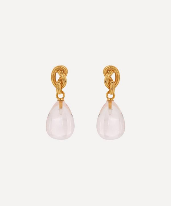 Shyla - Gold-Plated Synthea Glass Stone Drop Earrings