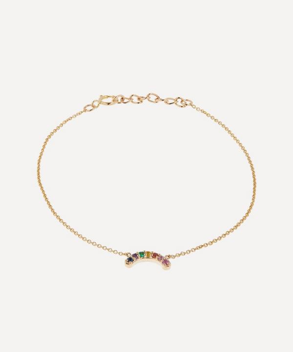 Andrea Fohrman - 14ct Gold Mini Single Row Multi-Stone Rainbow Bracelet