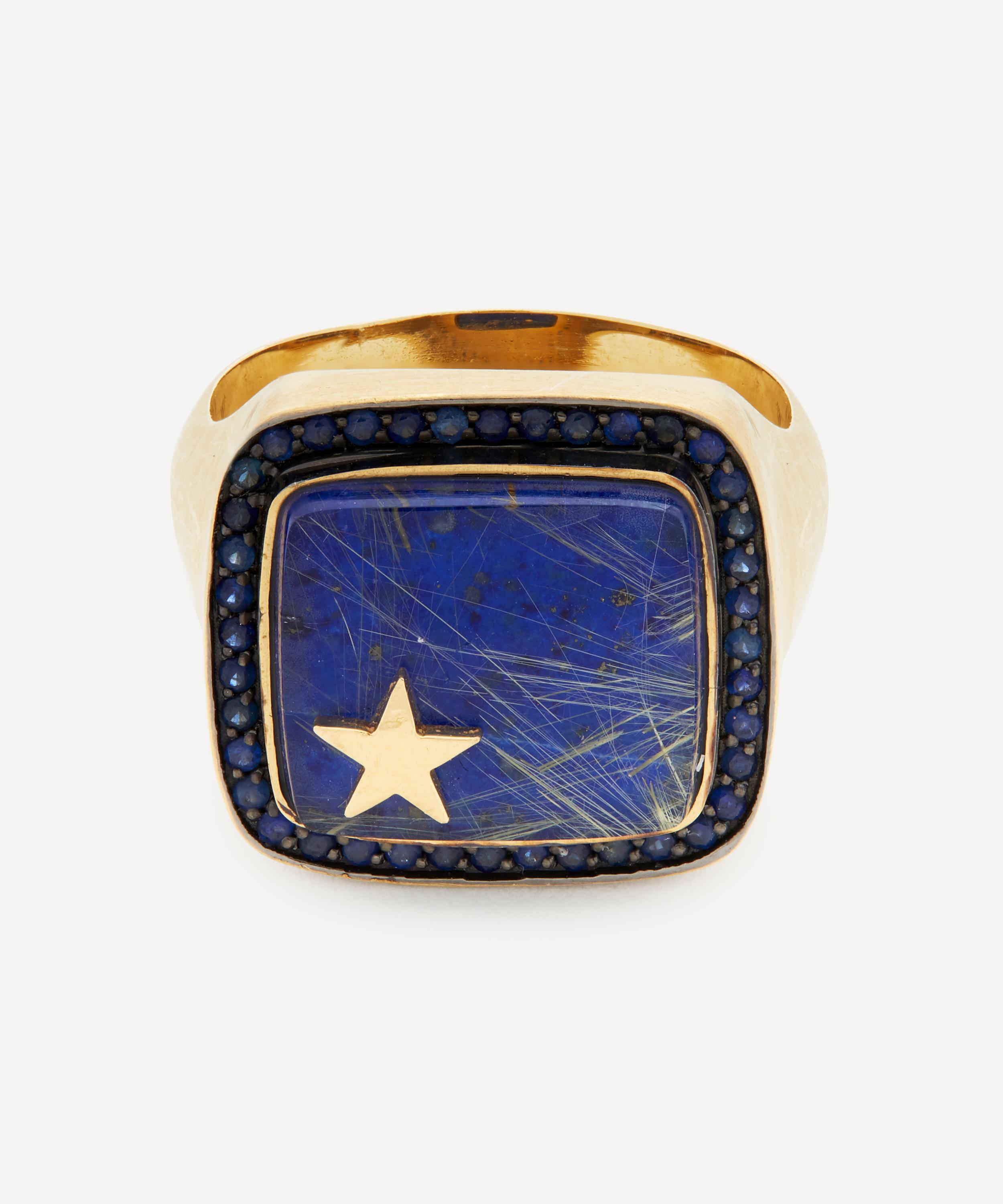 Andrea Fohrman Gold Zenith Lapis And Blue Sapphire Ring