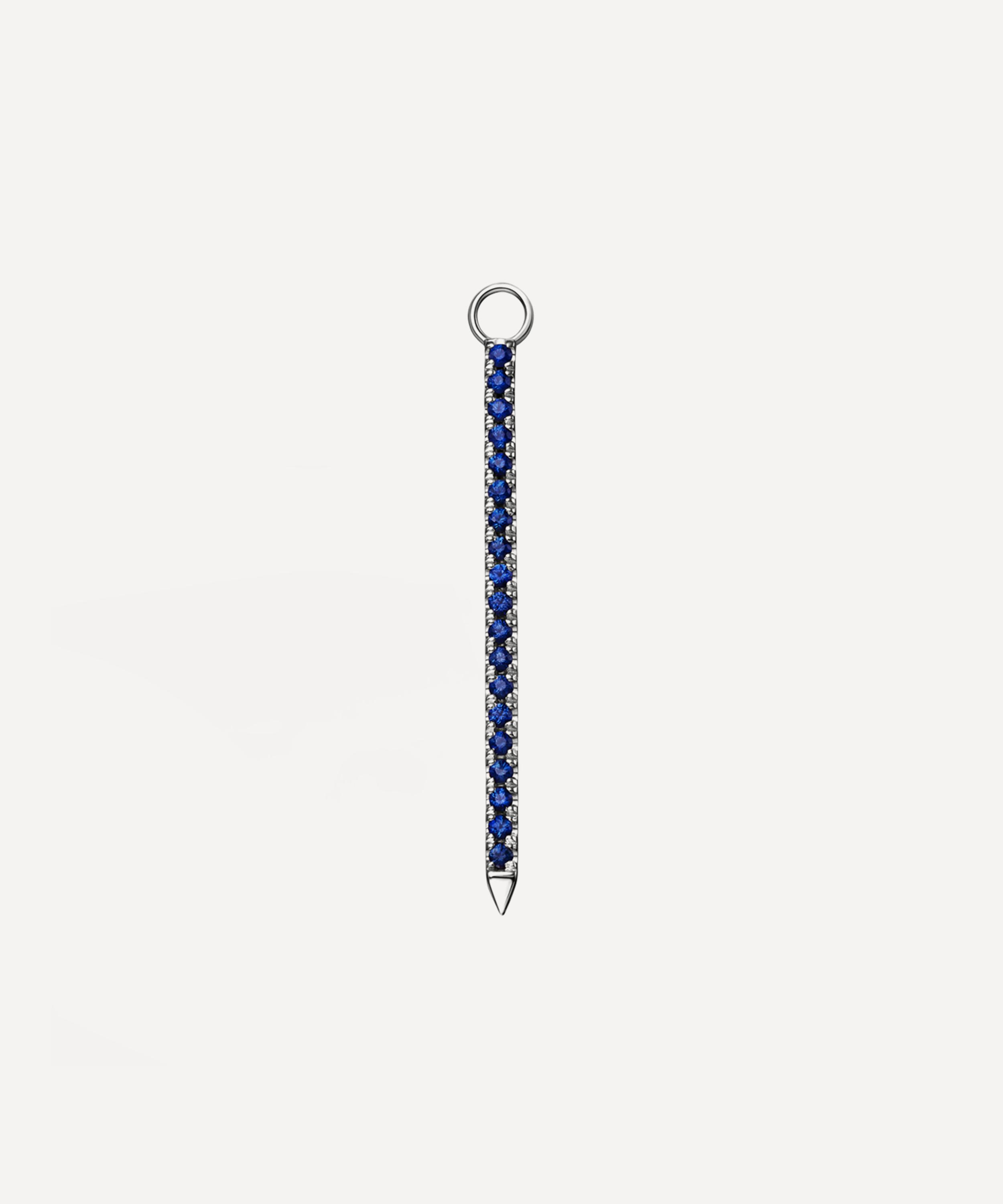 Maria Tash 24mm Double Sided Diamond And Sapphire Eternity Bar Charm In Silver