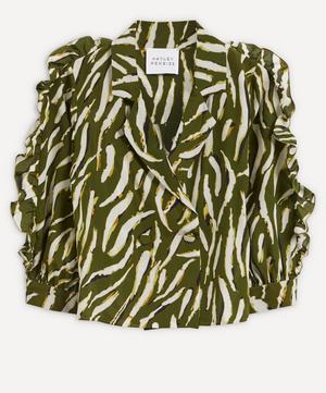 Shimmering Water Tiger Silk Tux Shirt